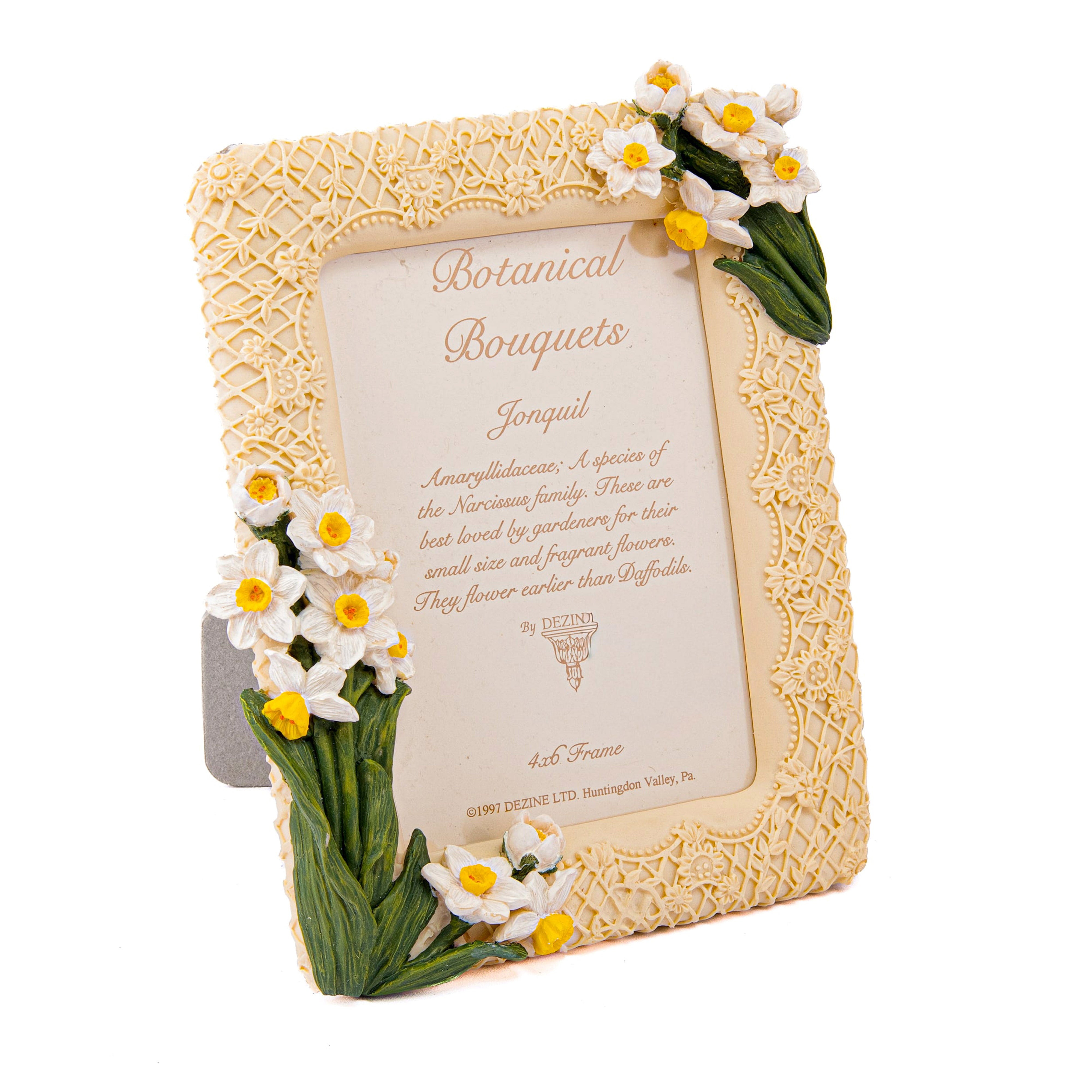 Idée Art Exclusive. Porcelain Picture Frame with Jonquil Flowers. Medium Size