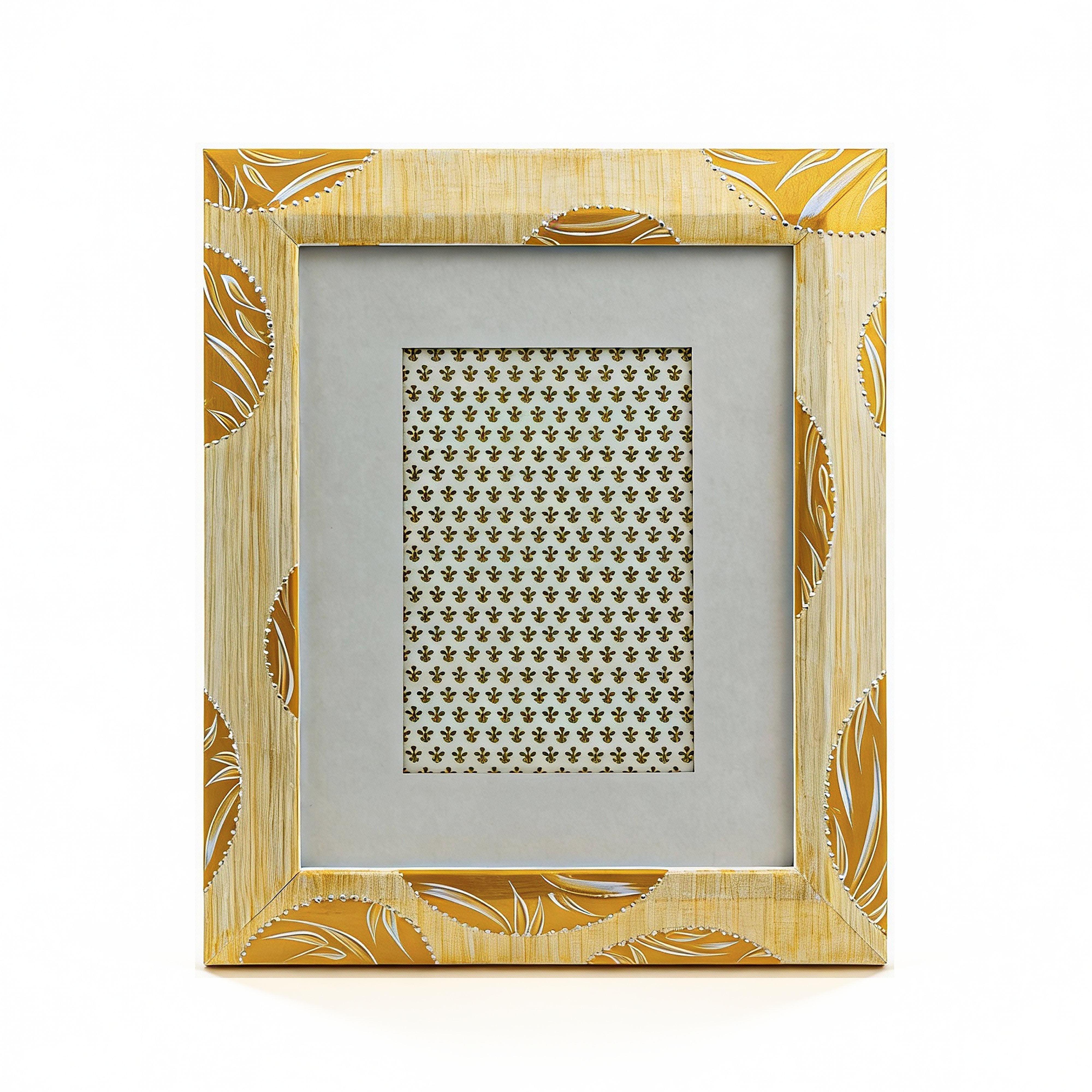 Idée Art Exclusive. Yellow Wooden Picture Frame. Large Size