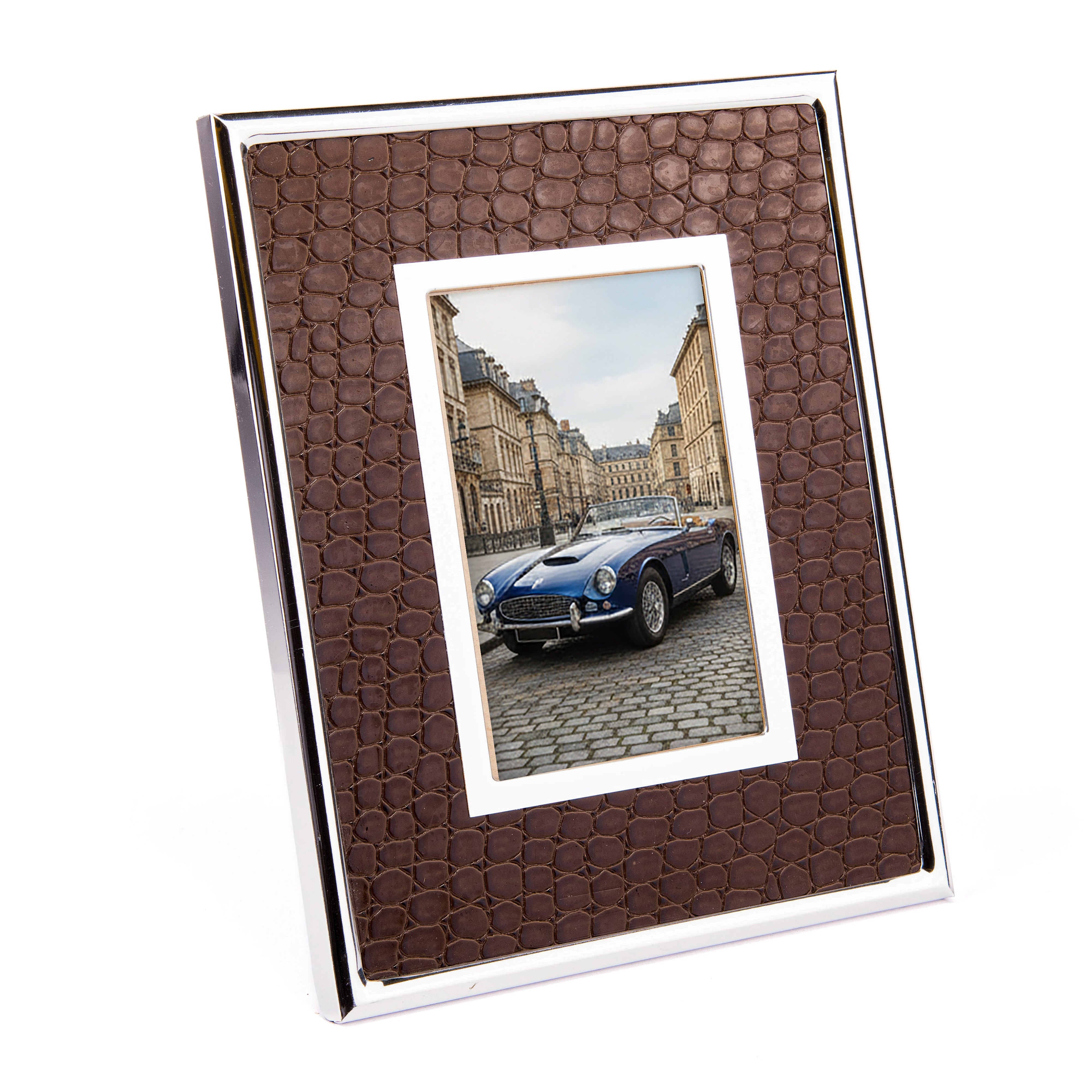 Idée Art Exclusive. Brown Leather Picture Frame. Large Size