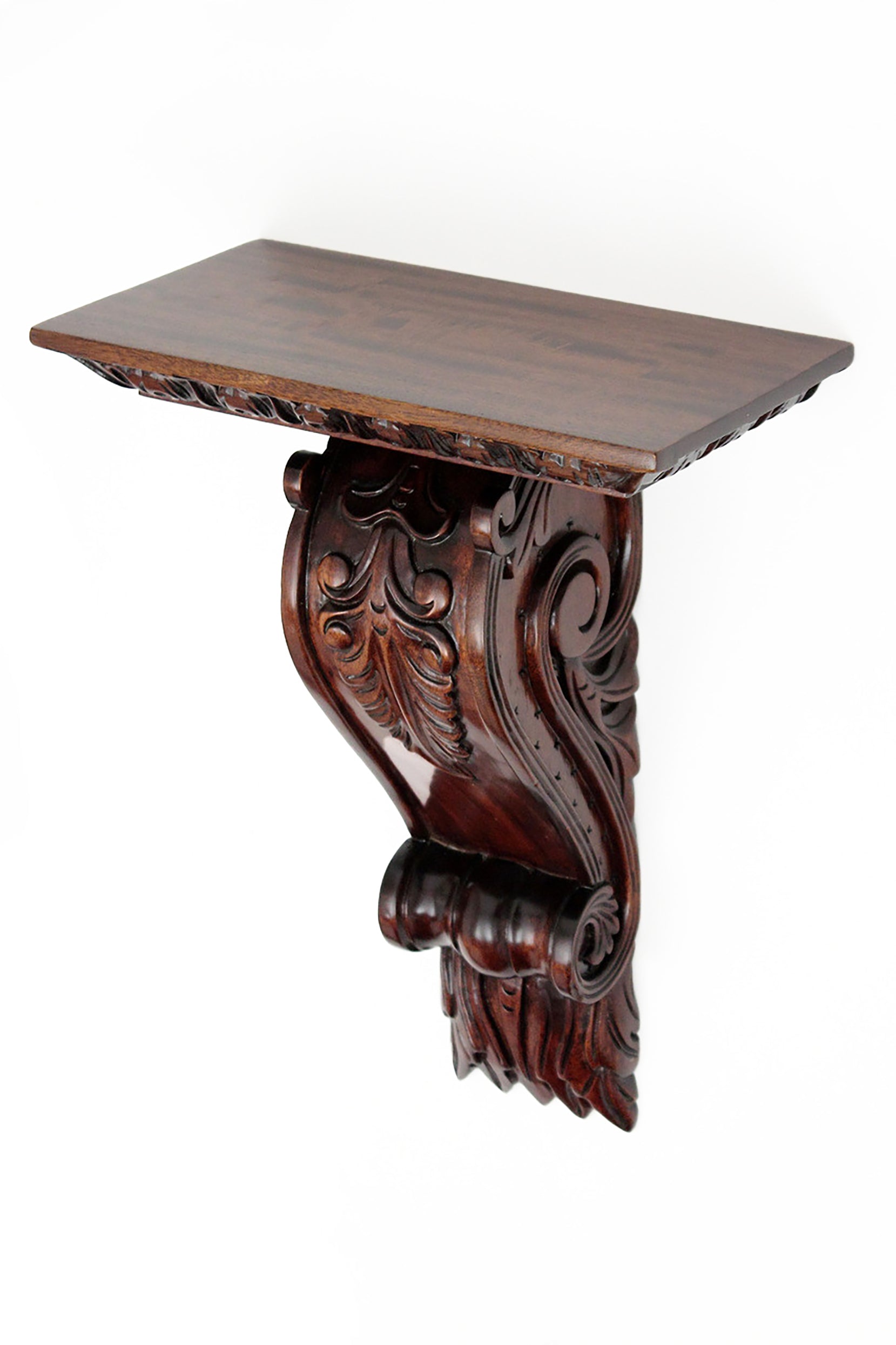 Idée Art Exclusive. Wooden Floating Shelf in Roman Vintage Design. Large Size