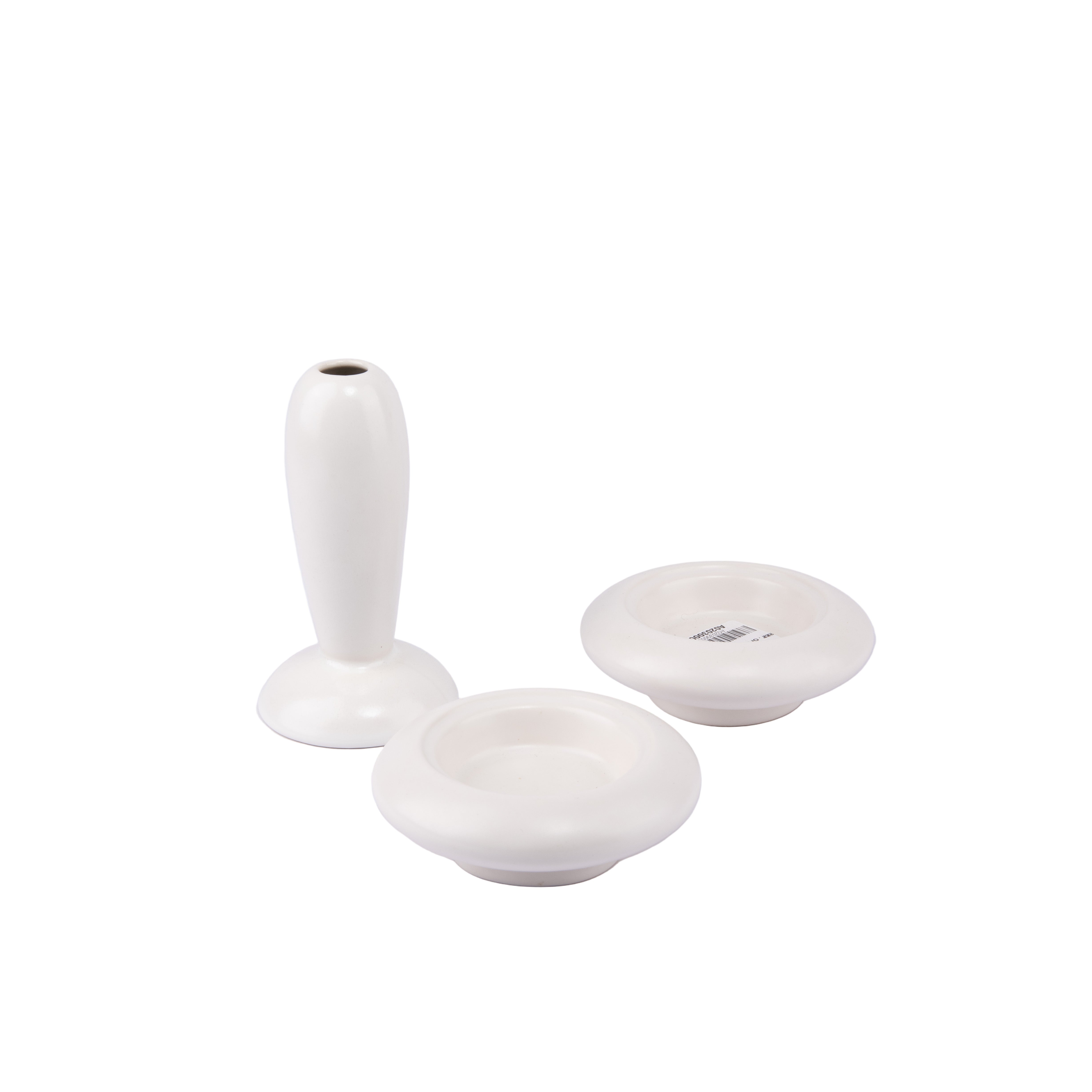 Idée Art Exclusive. Set of White Porcelain 2 Ashtrays with Lid. Medium Size