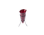 Idée Art Exclusive. Burgundy Glass and Stainless Steel Cone Vase. Medium Size