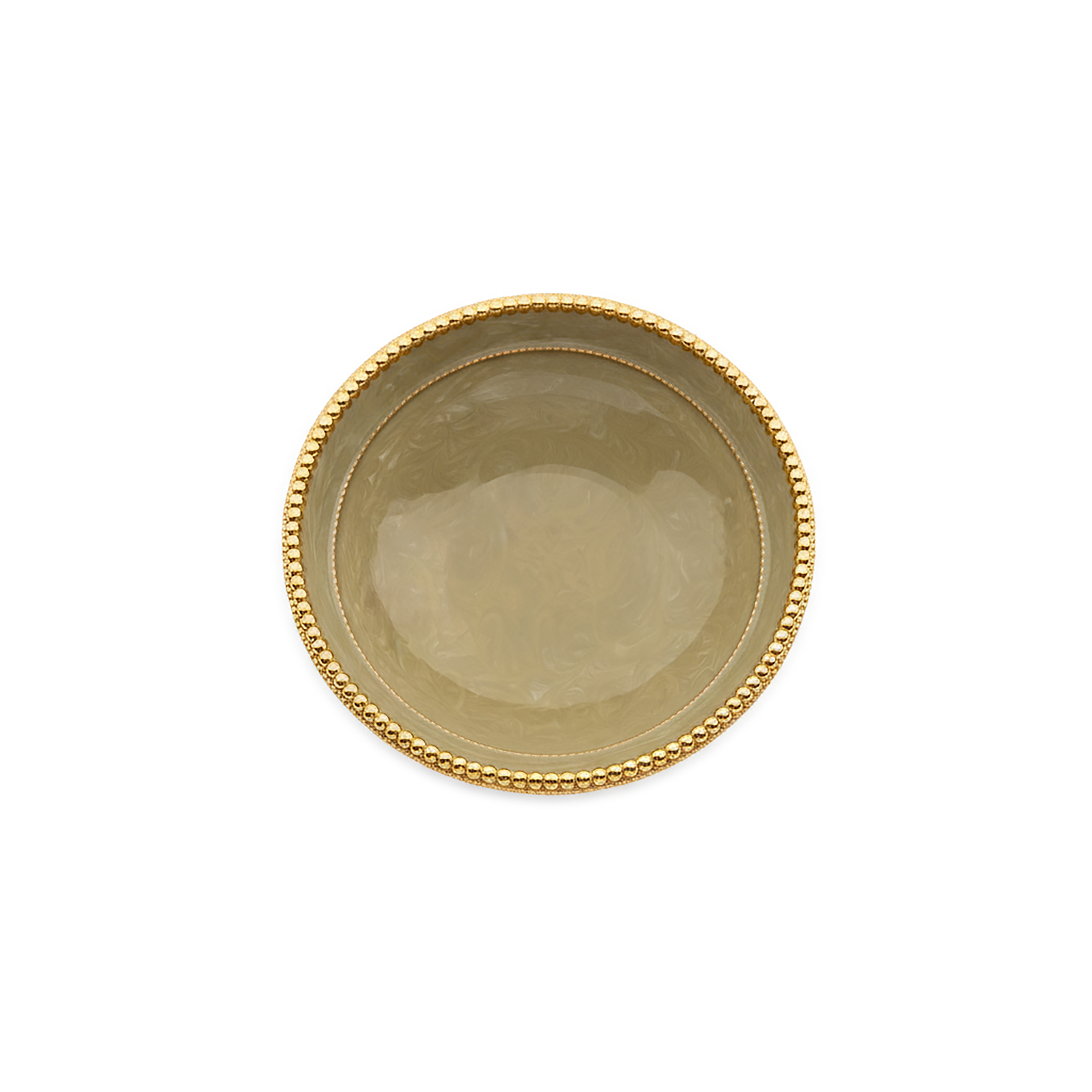 Mike + Ally. Green Soap Dish with Gold Rim. Small Size