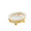 Mike + Ally. Soap Dish. Available in Small Size and in Three Colours (Beige, Amber and Green), featuring a frosted crystal top and a base crafted from high-end metal and enamel.
