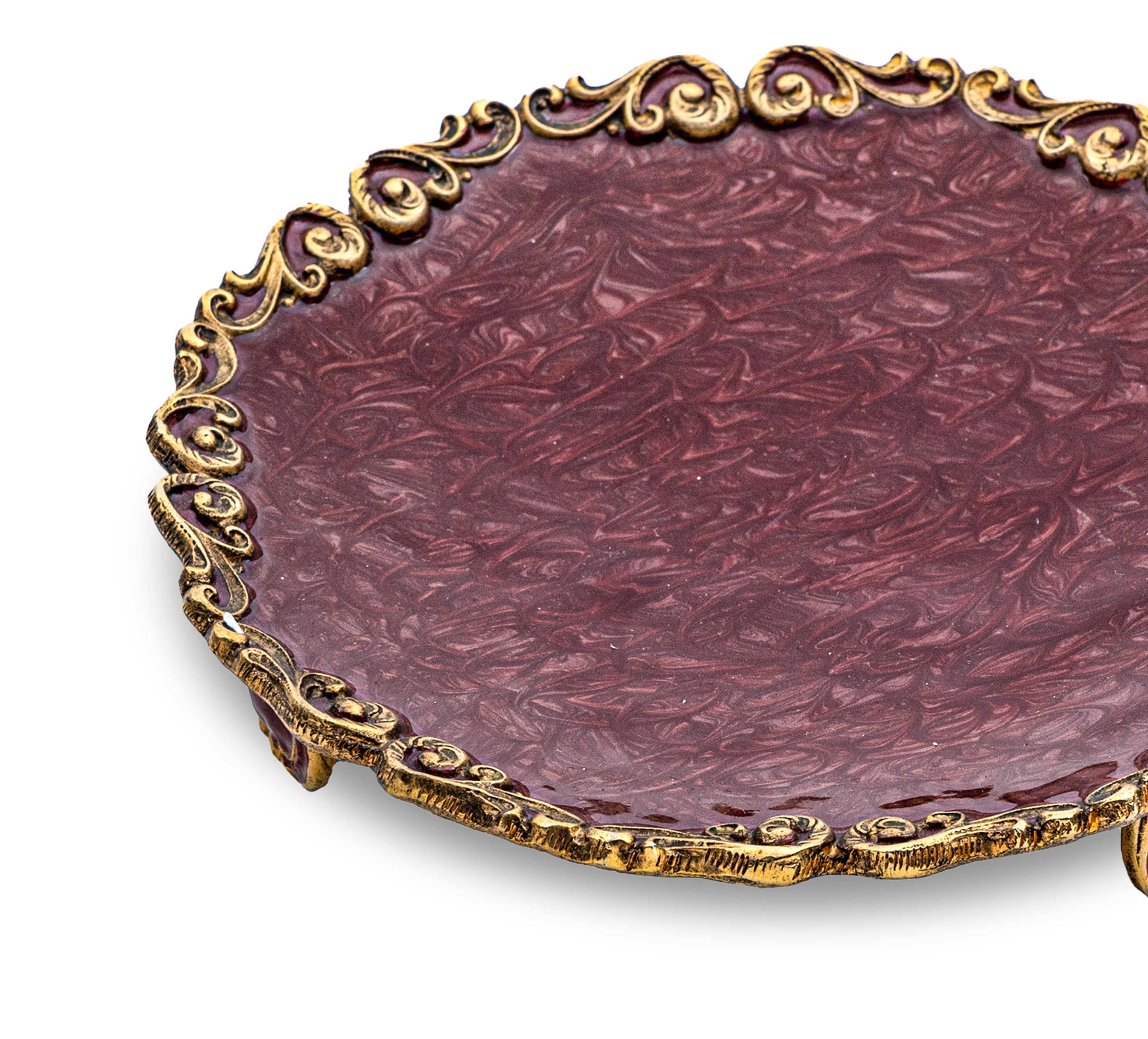 Mike + Ally. Burgundy Decorative Plate. Small Size