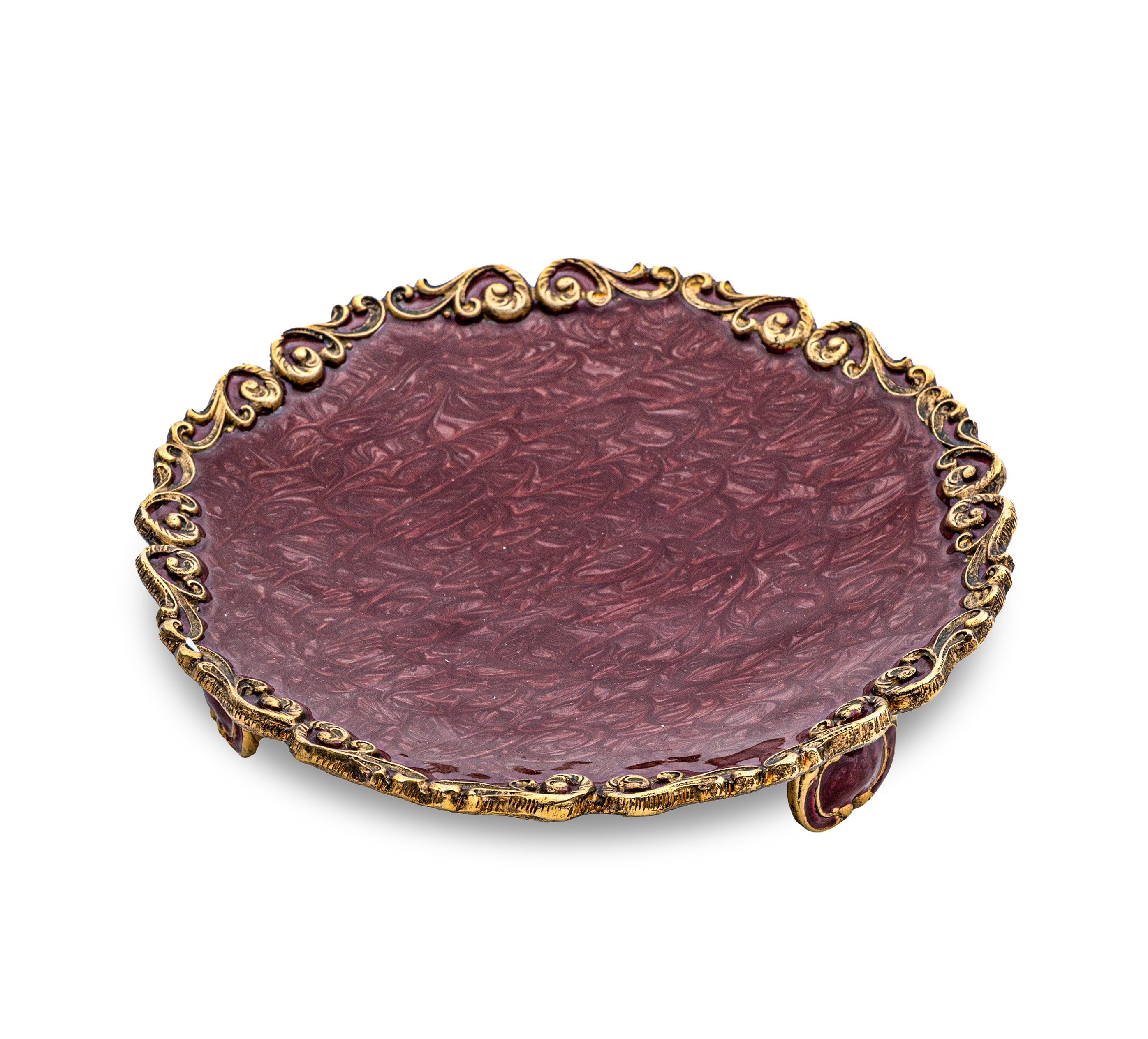 Mike + Ally. Burgundy Decorative Plate. Small Size