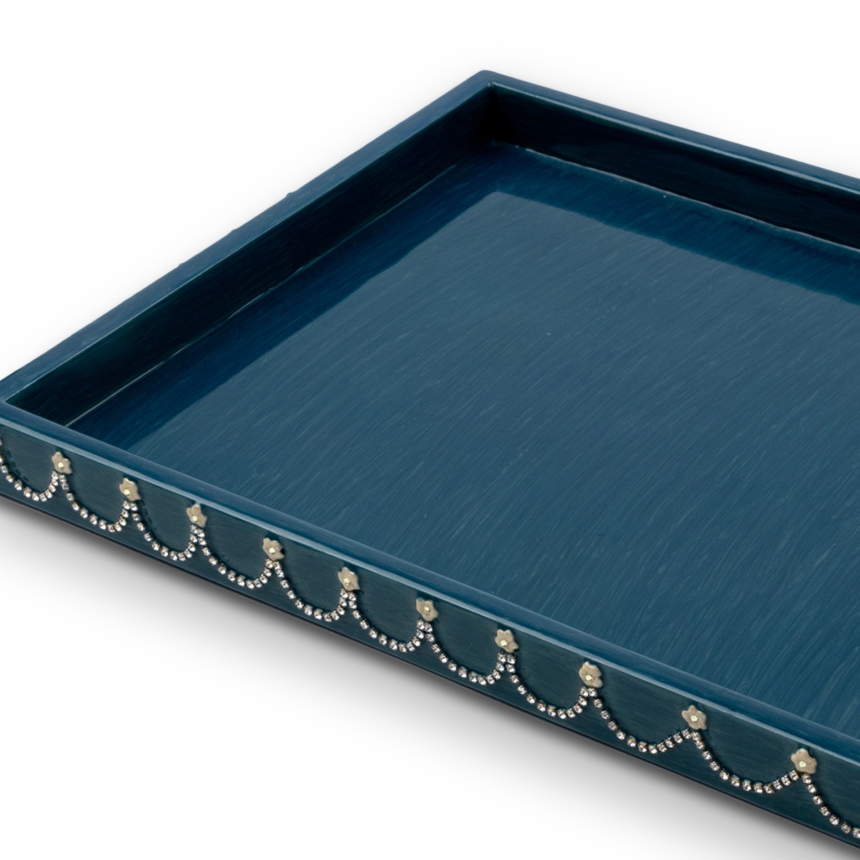 Mike + Ally. Blue Serving Tray Studded with Swarovski. Large Size