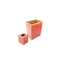 Mike + Ally. A Set of Wooden Wastebasket & Tissue Box