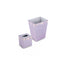 Mike + Ally. A Set of Purple Wastebasket & Tissue Box with Stones