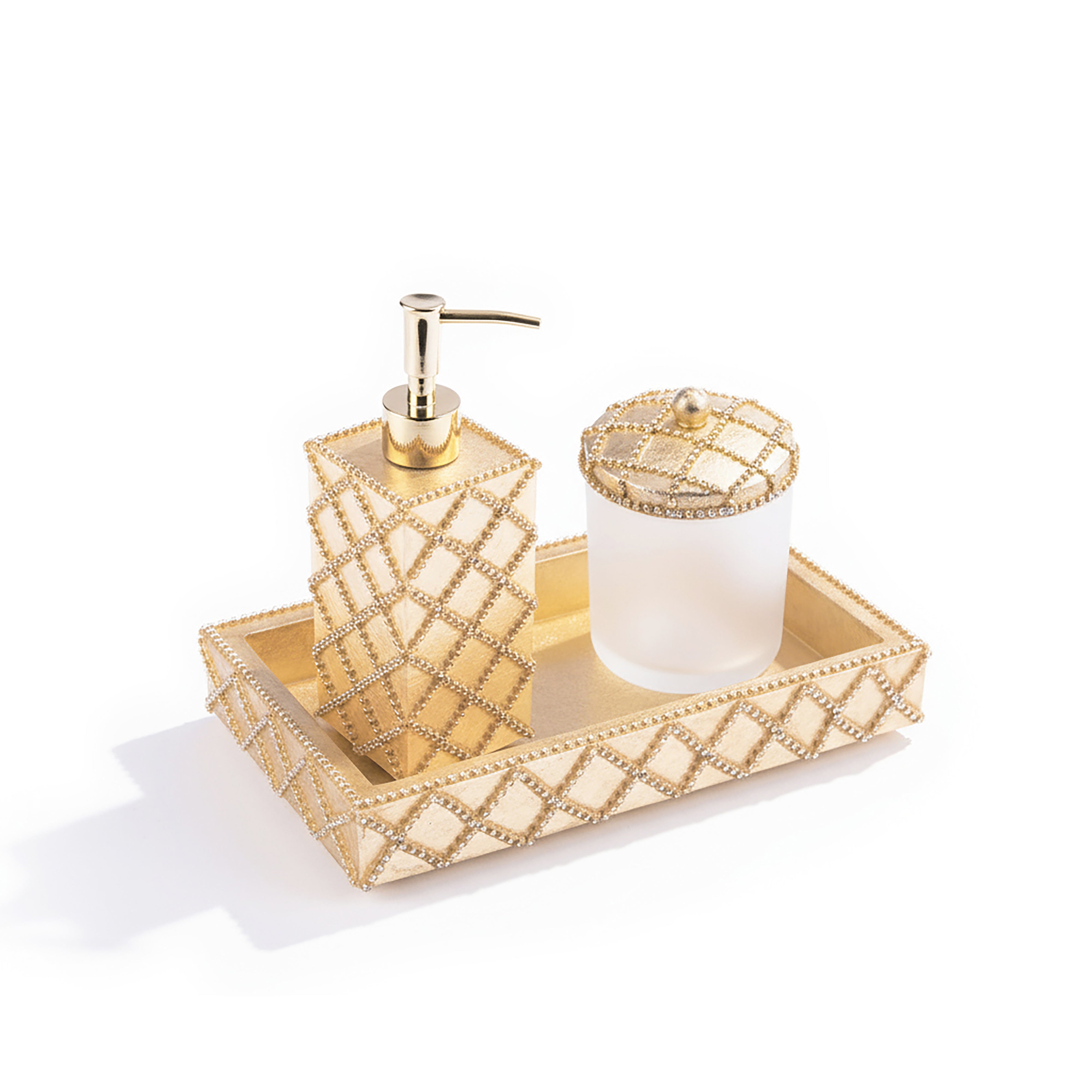 Mike + Ally. Crystal Bathroom Accessories Set.