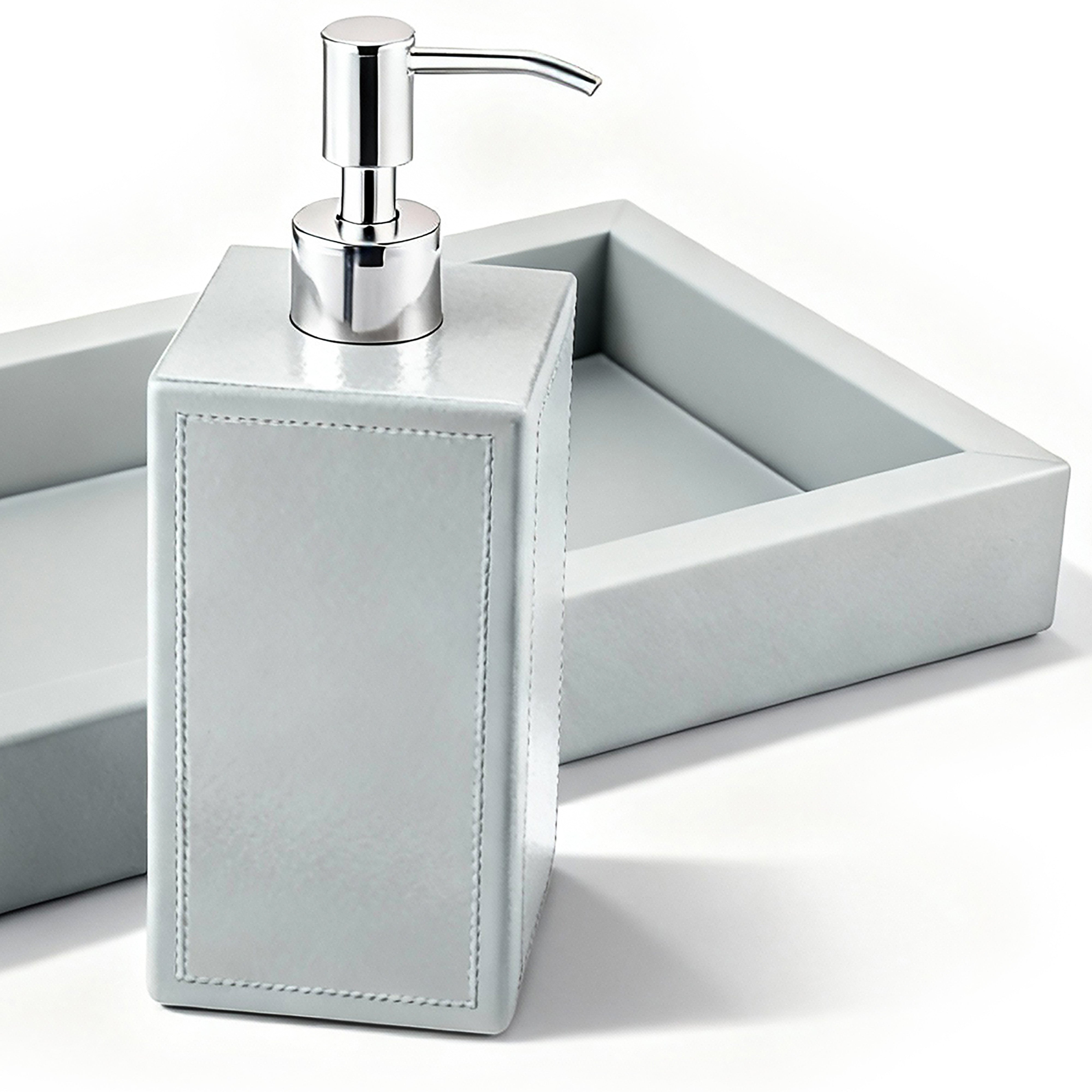 Mike + Ally. Leather Bathroom Accessories Set.