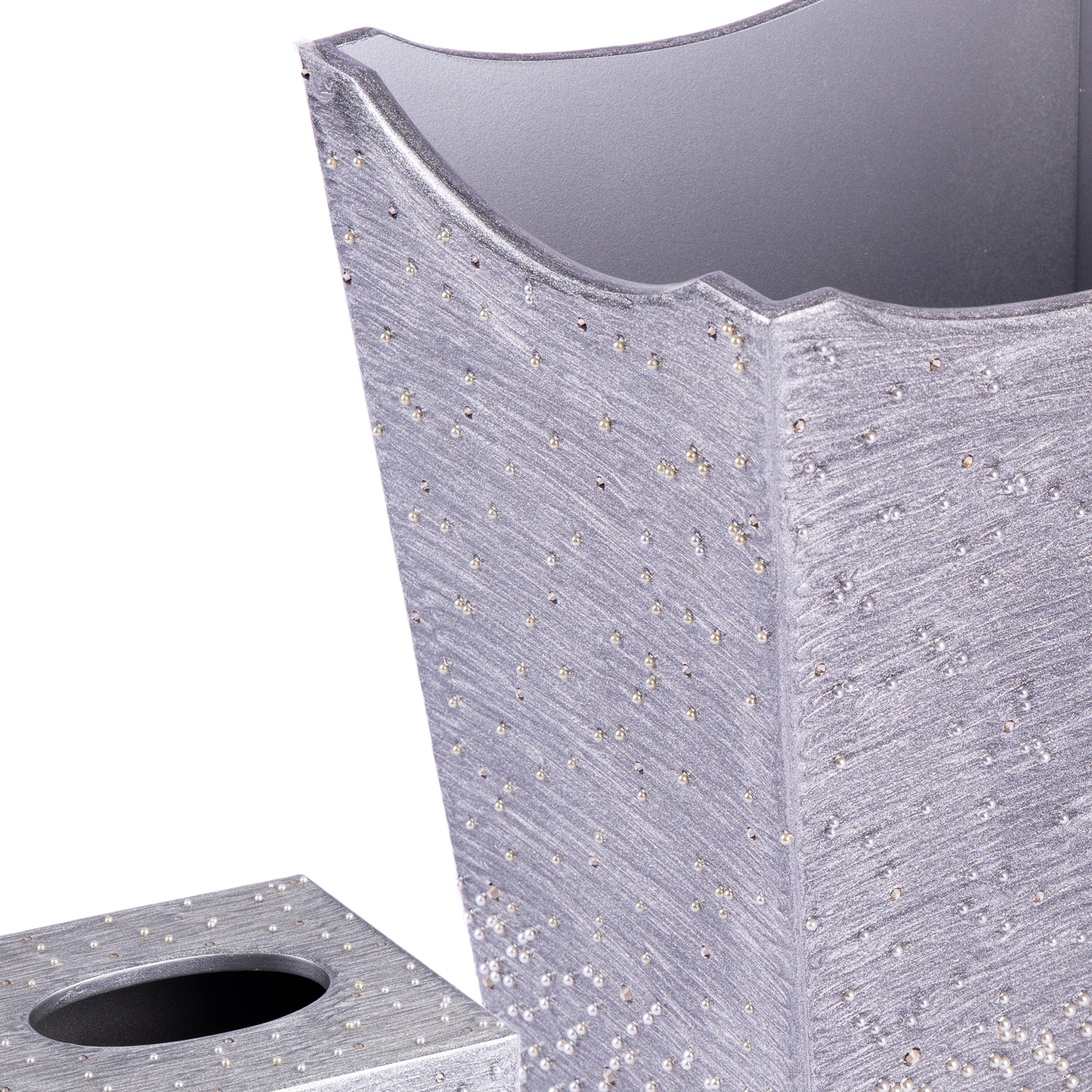 Mike + Ally. Caviar Set of Wastebasket & Tissue Box