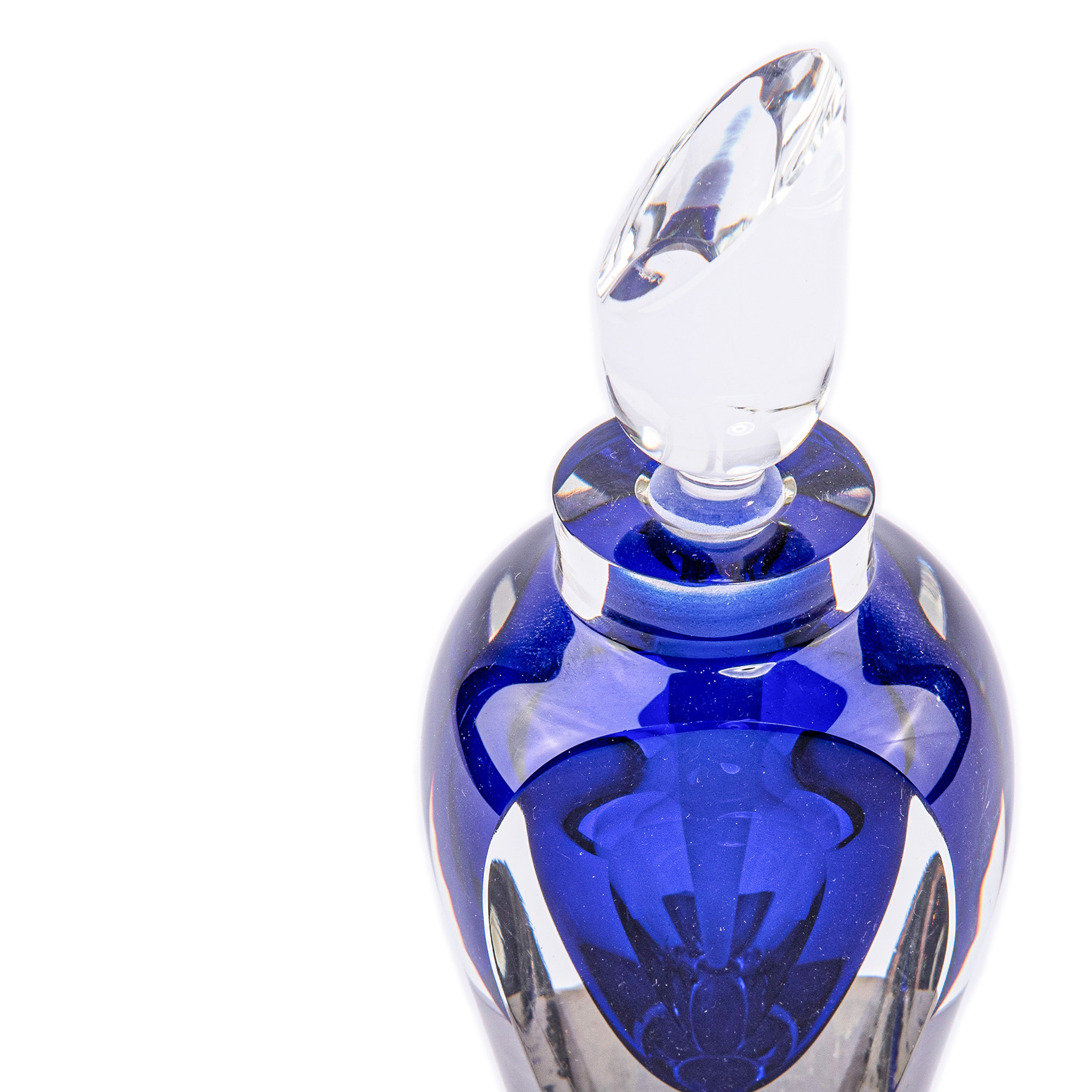 Correia Art Glass. Azure Crystal Perfume Bottle. 30 ML