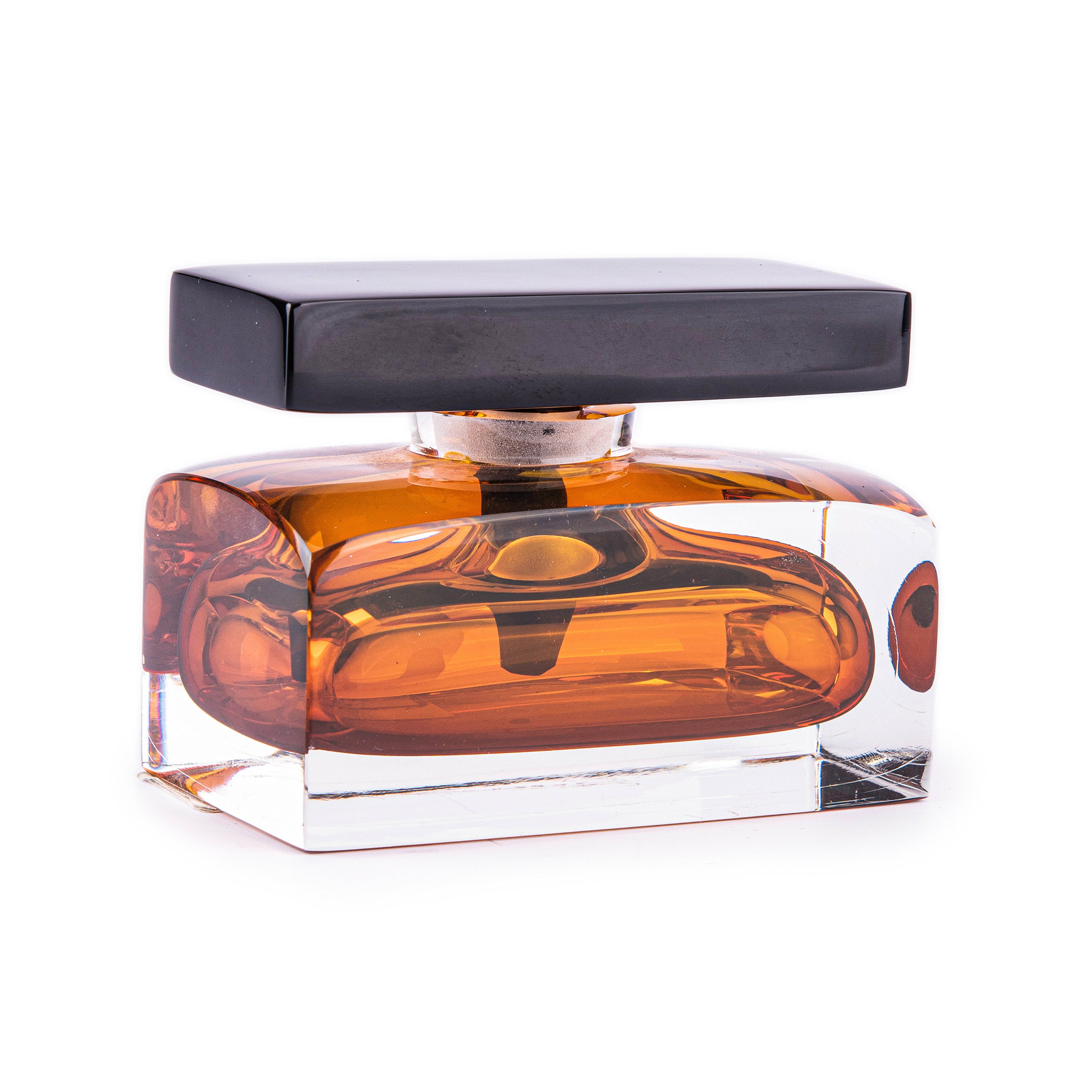 Correia Art Glass. Amber Crystal Perfume Bottle. 10 ML