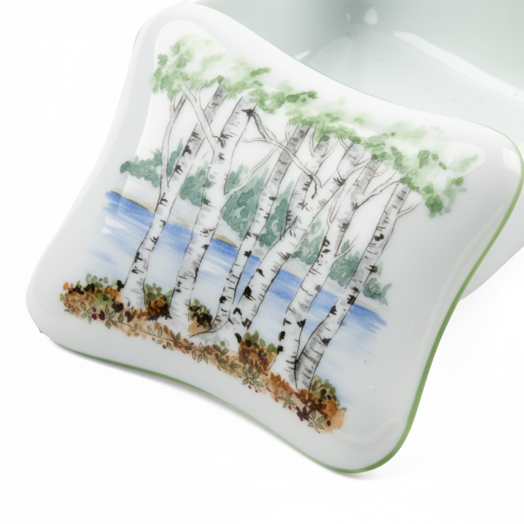 Ann Marie Murray. Porcelain Box with Trees Illustration