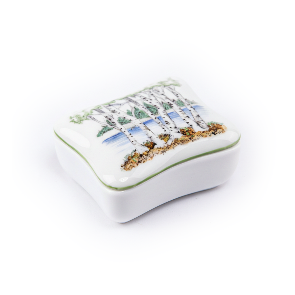 Ann Marie Murray. Porcelain Box with Trees Illustration