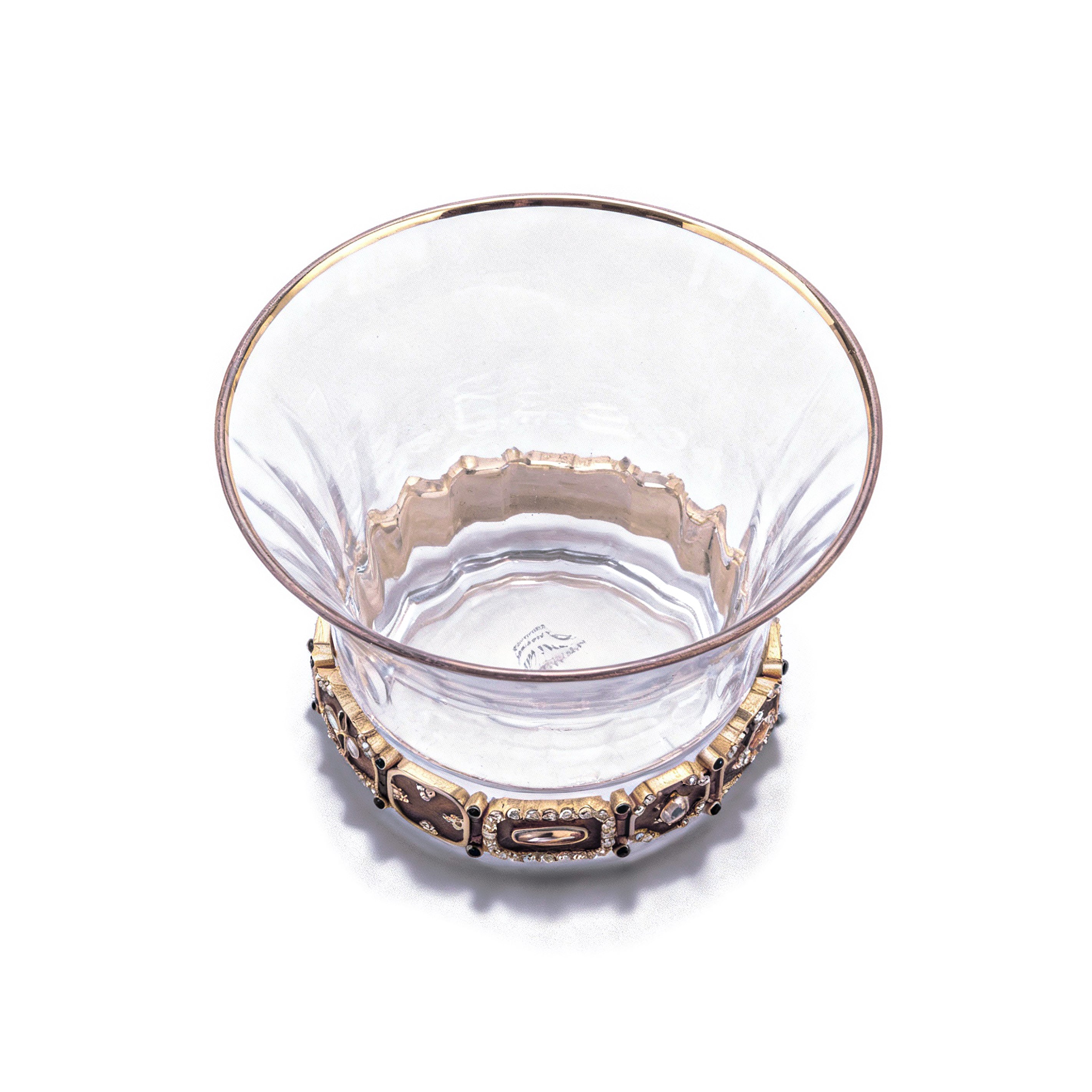 Jay Strongwater. Ezra Jewelled Crystal Ice Bucket. Medium Size