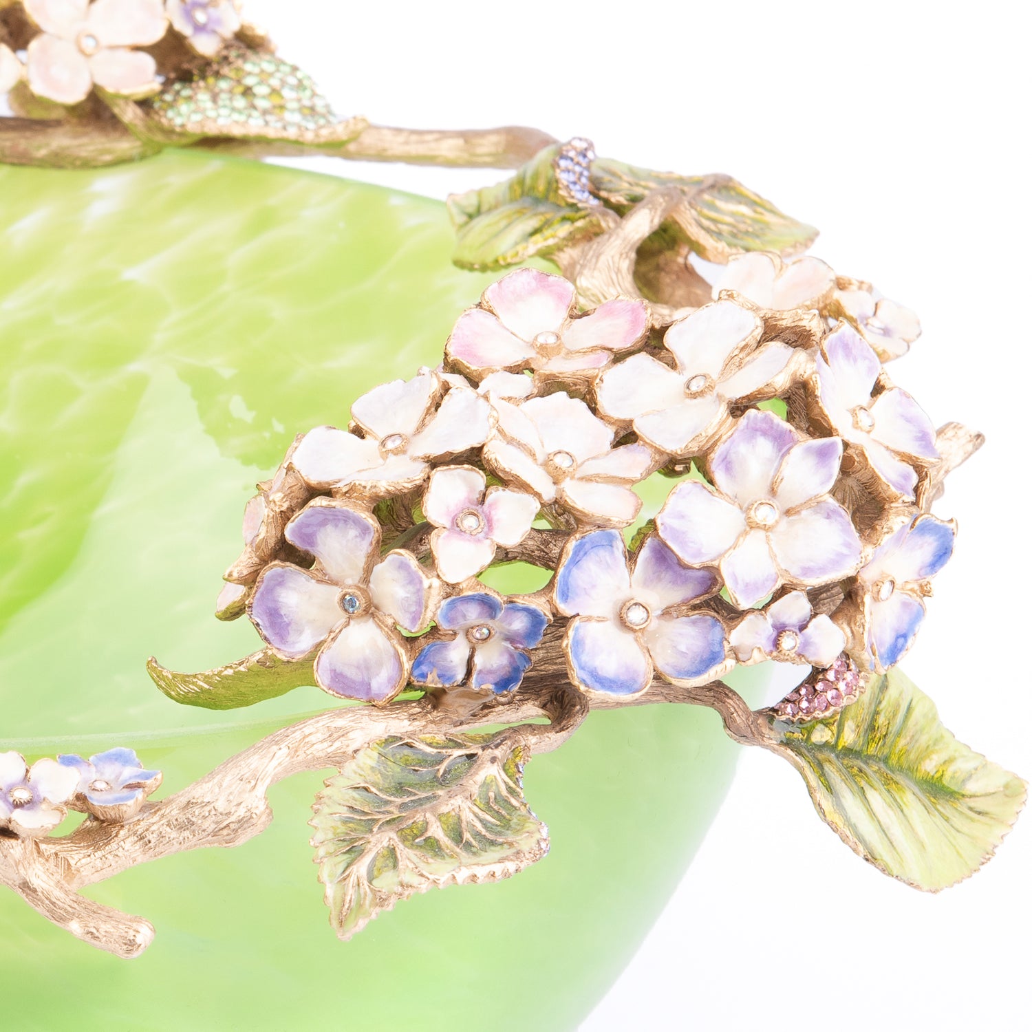 Jay Strongwater. Sophie Hydrangea Gilded Bowl  Studded with Swarovski