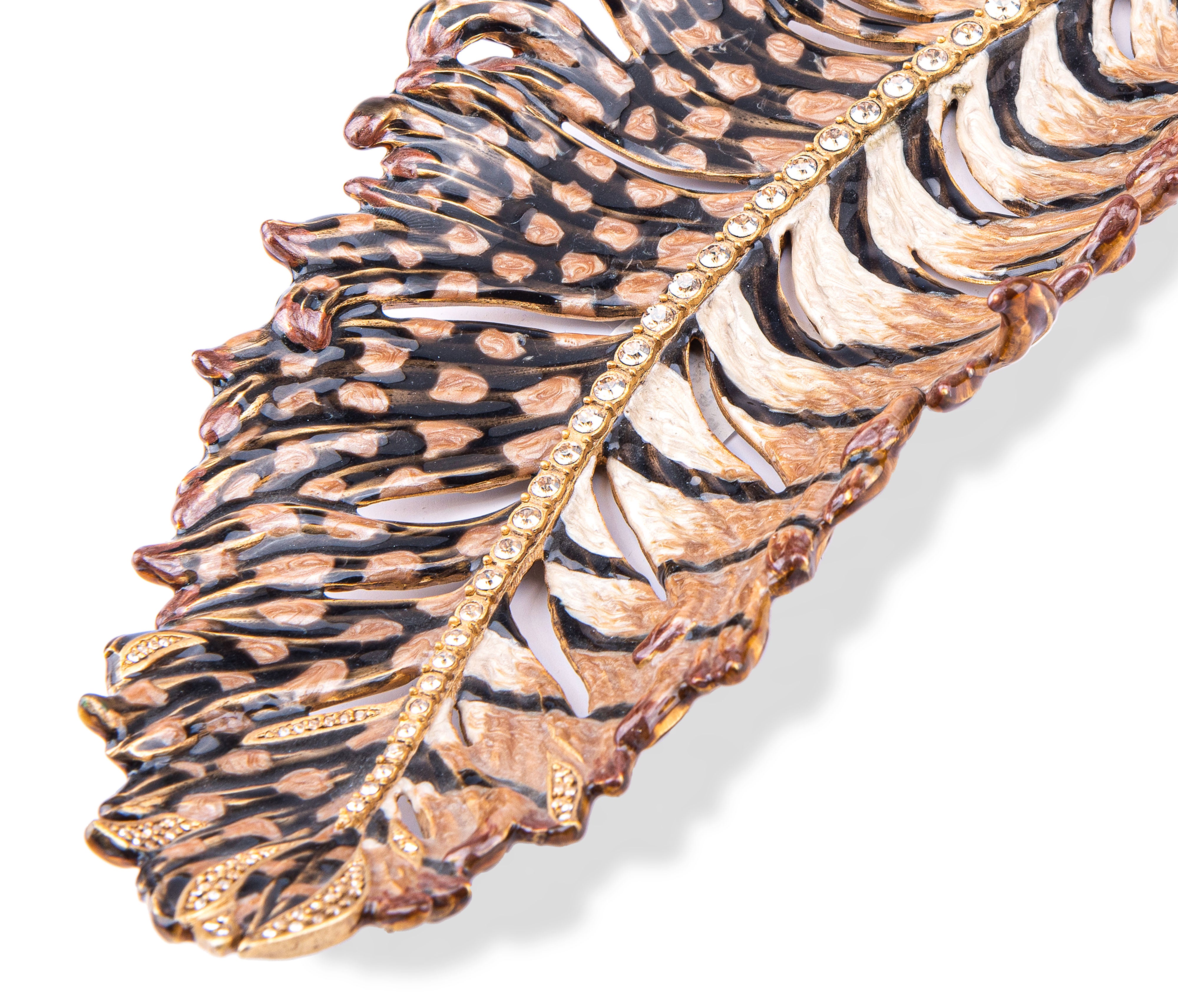 Jay Strongwater. Plume Decorative Platter Studded With Swarovski Crystals