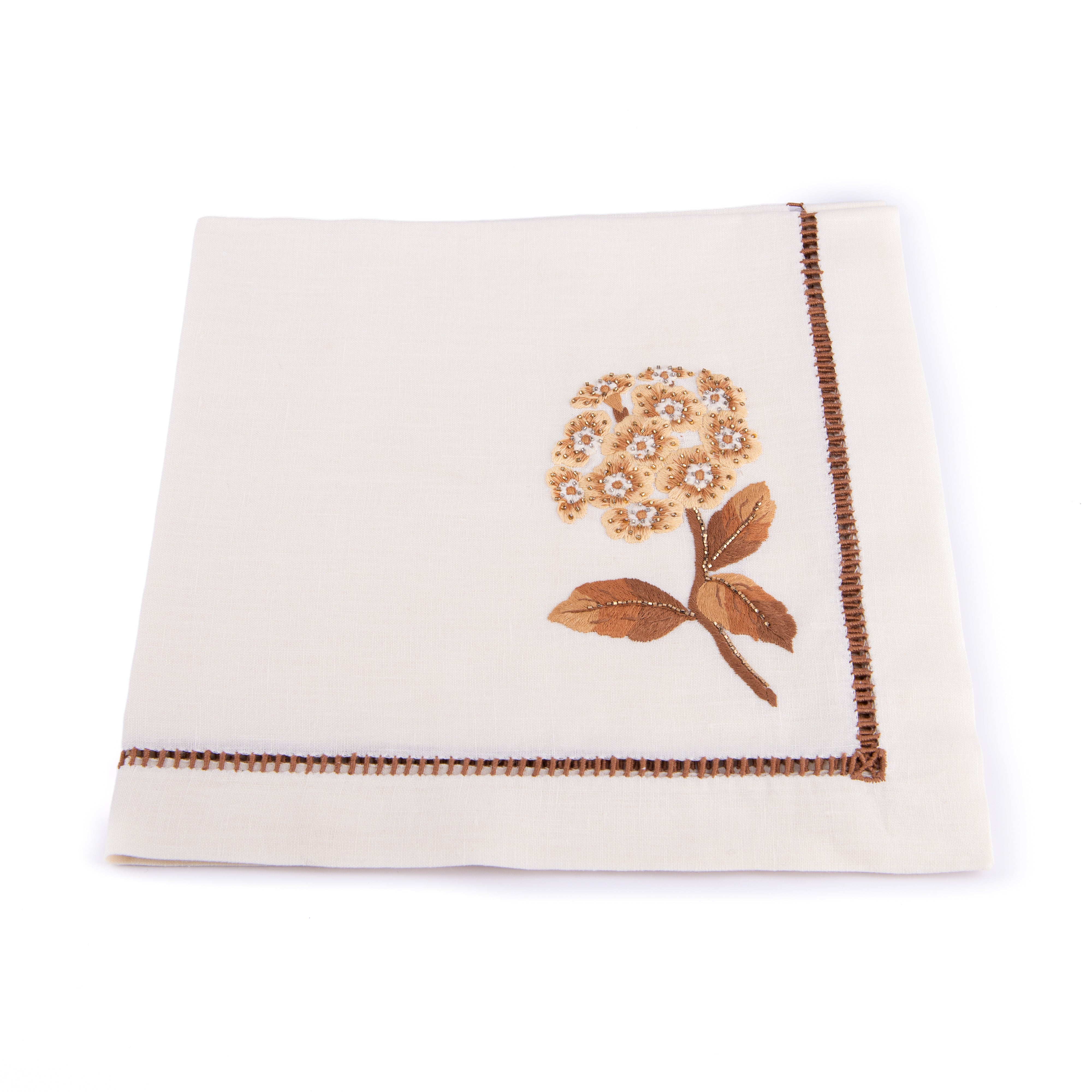 Jay Strongwater. A Set of 4 Dinner Napkins in Floral Design. Medium Size