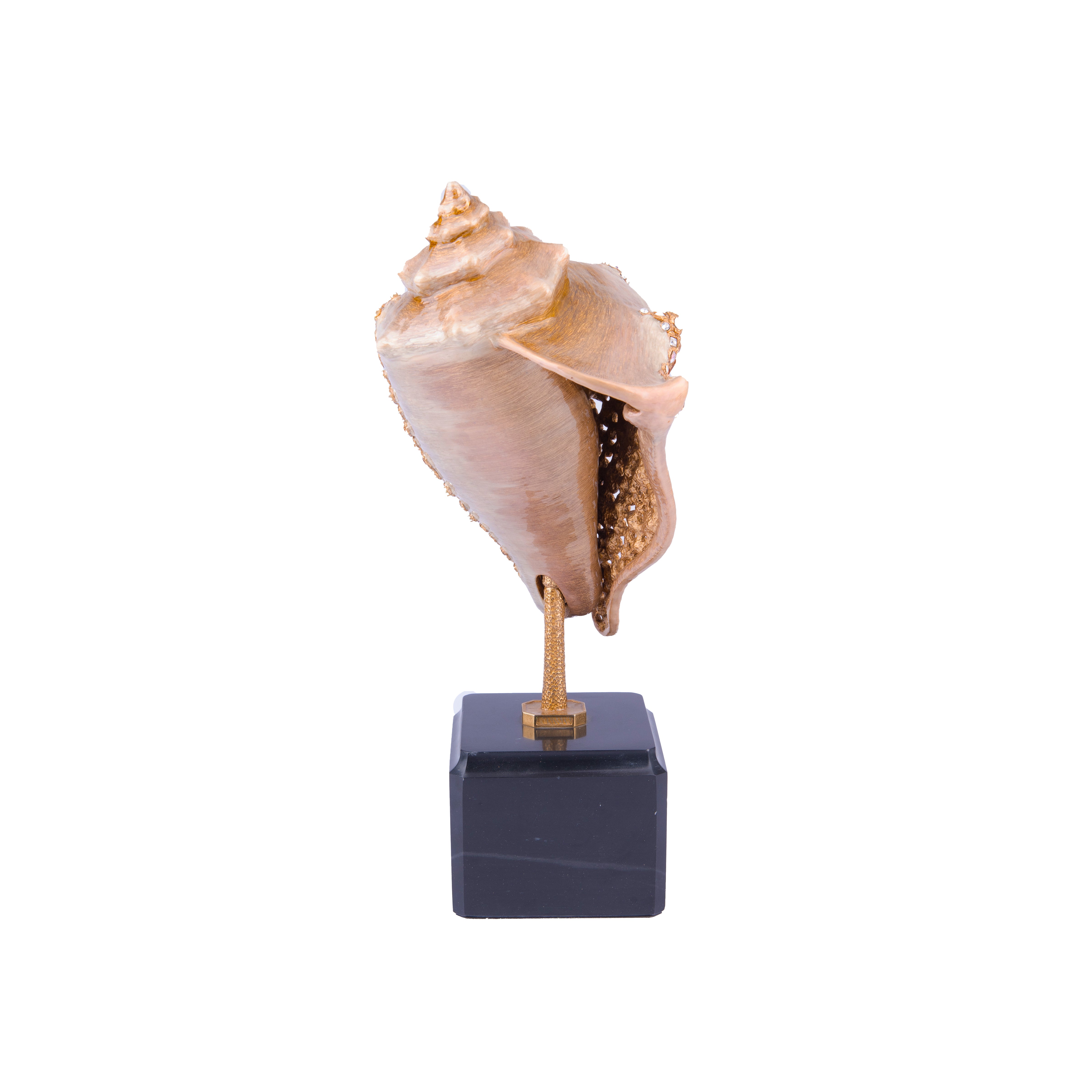 Jay Strongwater. Shell figurine With Marble Base Studded with Swarovski