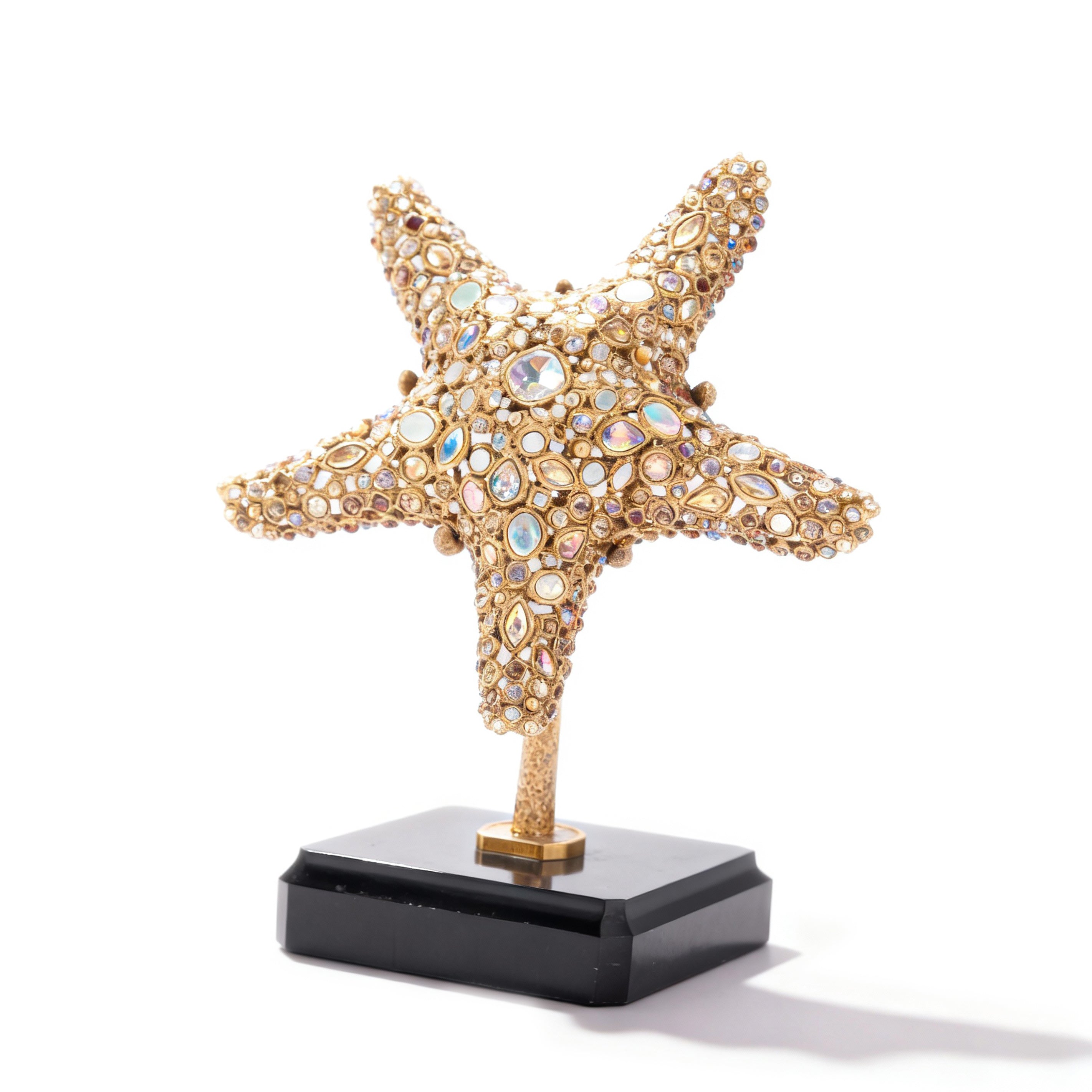 Jay Strongwater. Charlene Starfish Marble Stand Studded with Swarovski