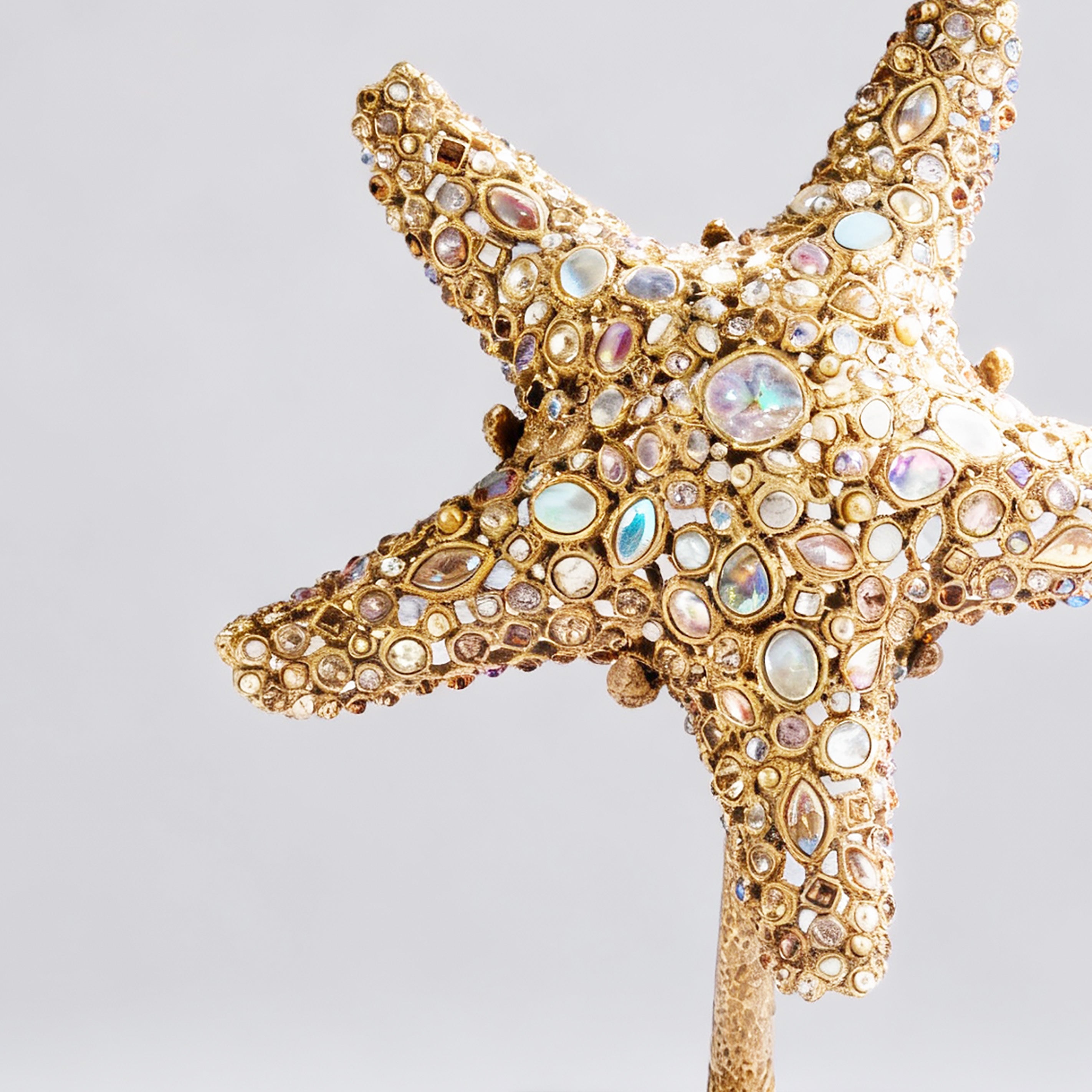 Jay Strongwater. Charlene Starfish Marble Stand Studded with Swarovski