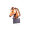 Jay Strongwater. Gilded Horse Head Figurine Sitting on Marble Stand Studded with Swarovski