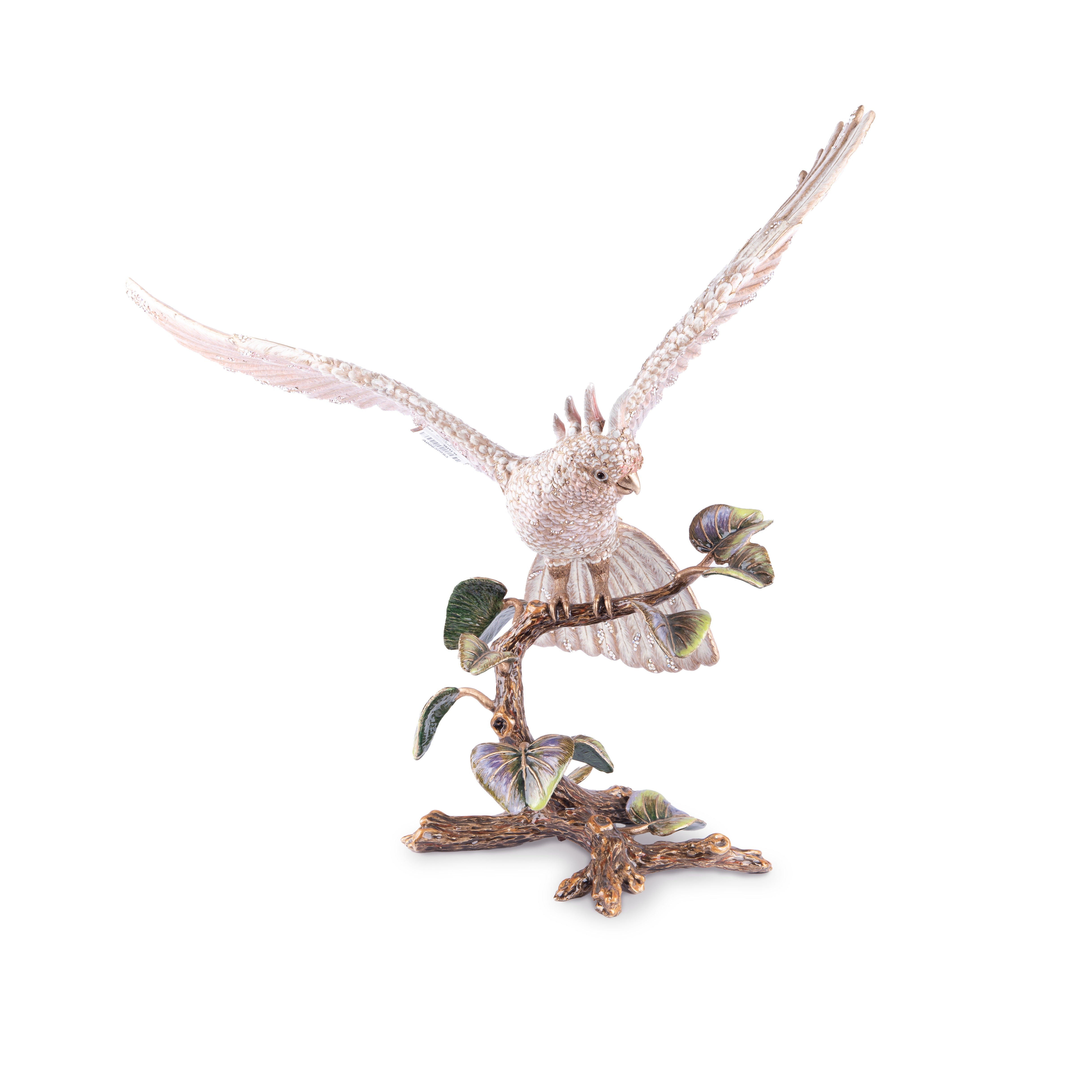 Jay Strongwater. Elias Cockatoo Figurine -Studded with Swarovski- Limited Edition