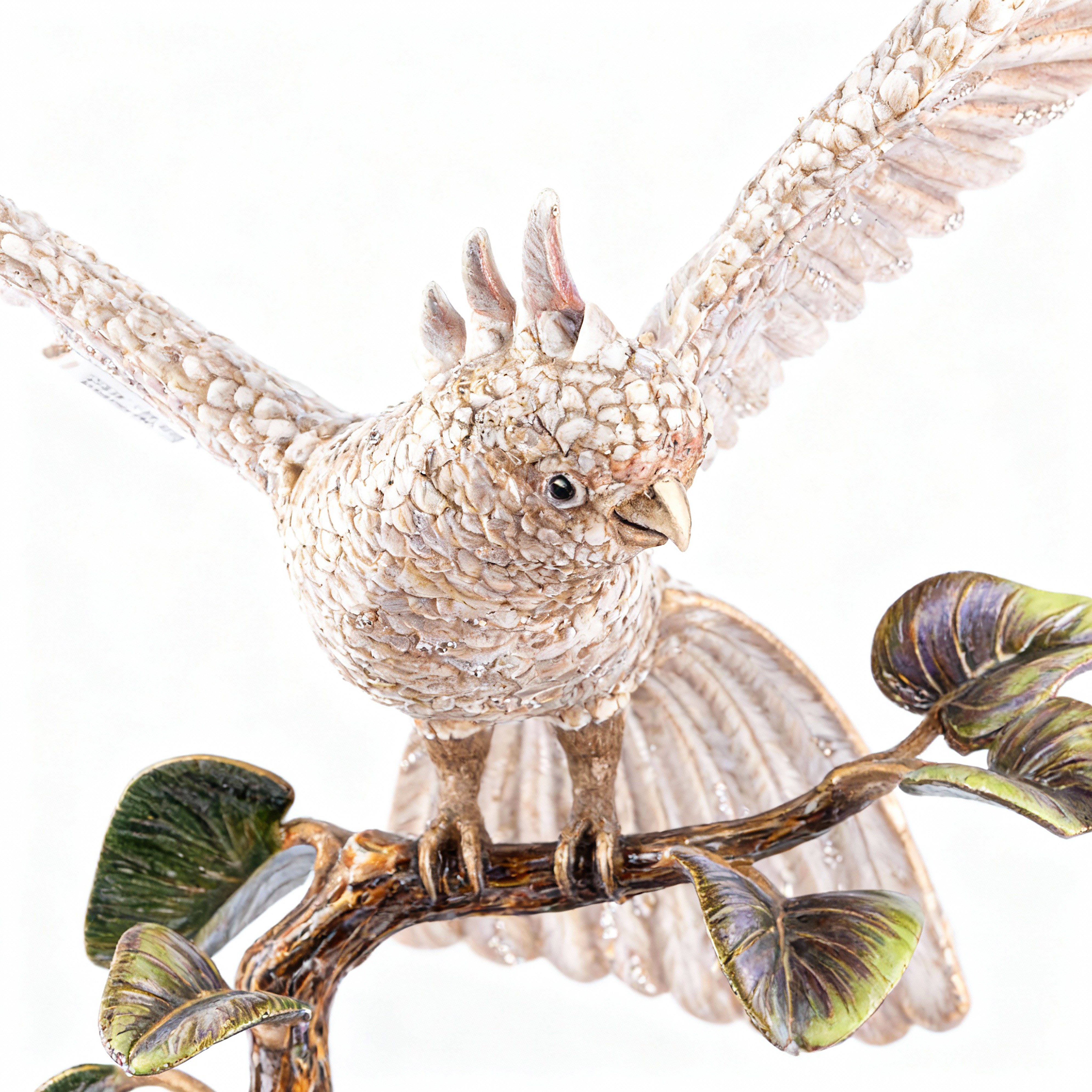 Jay Strongwater. Elias Cockatoo Figurine -Studded with Swarovski- Limited Edition