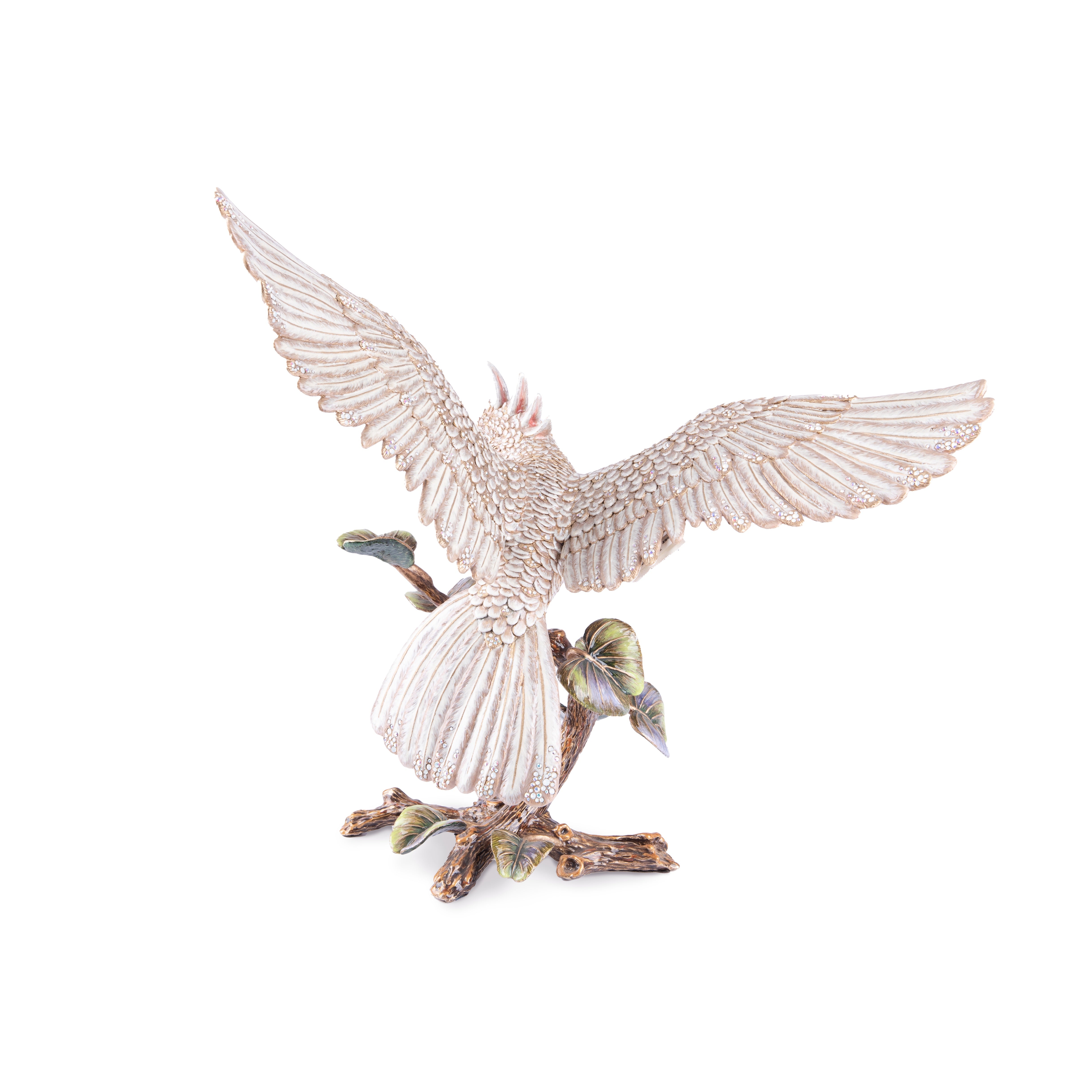 Jay Strongwater. Elias Cockatoo Figurine -Studded with Swarovski- Limited Edition