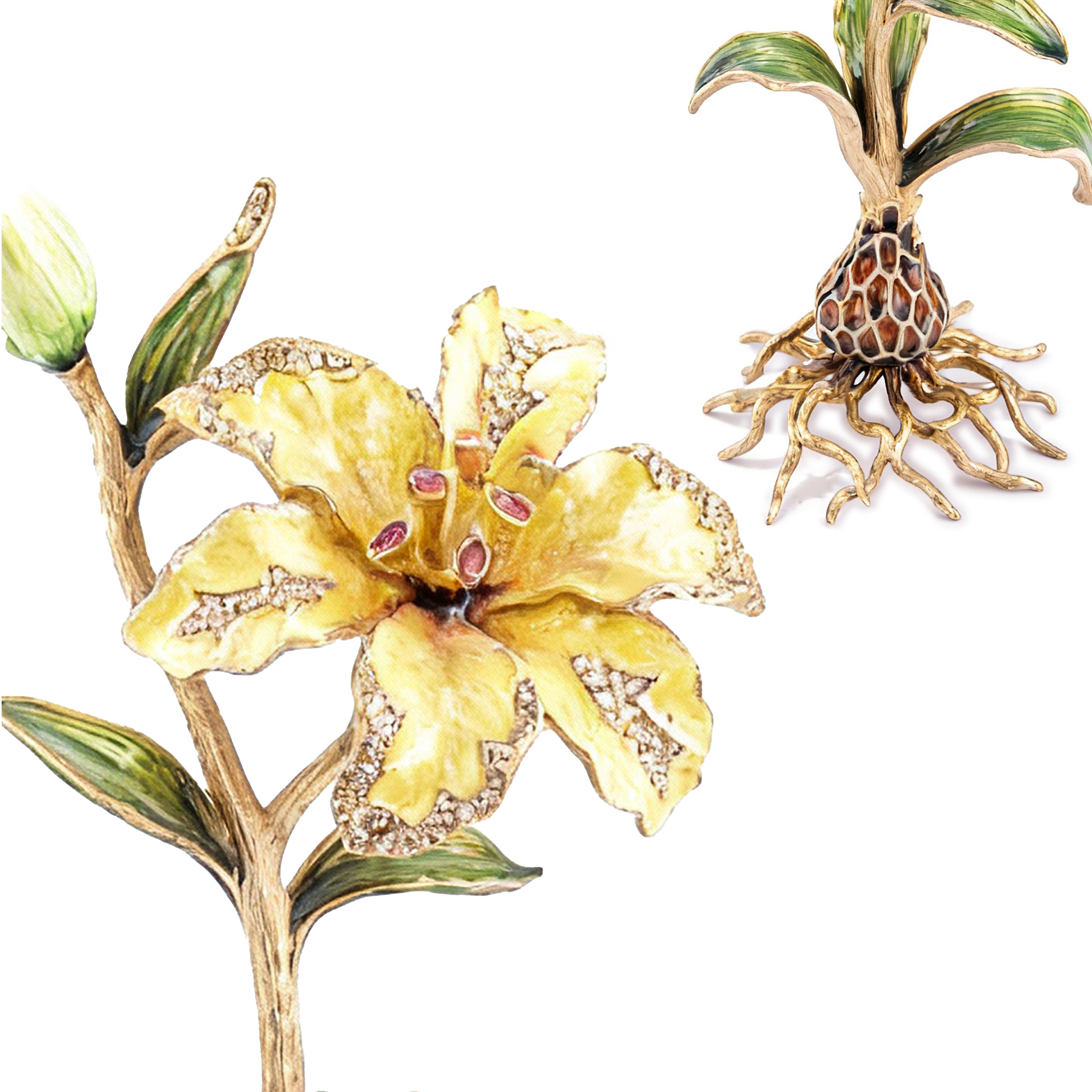 Jay Strongwater. Delphina Lily Ojet, Gilded and Studded with Swarovski