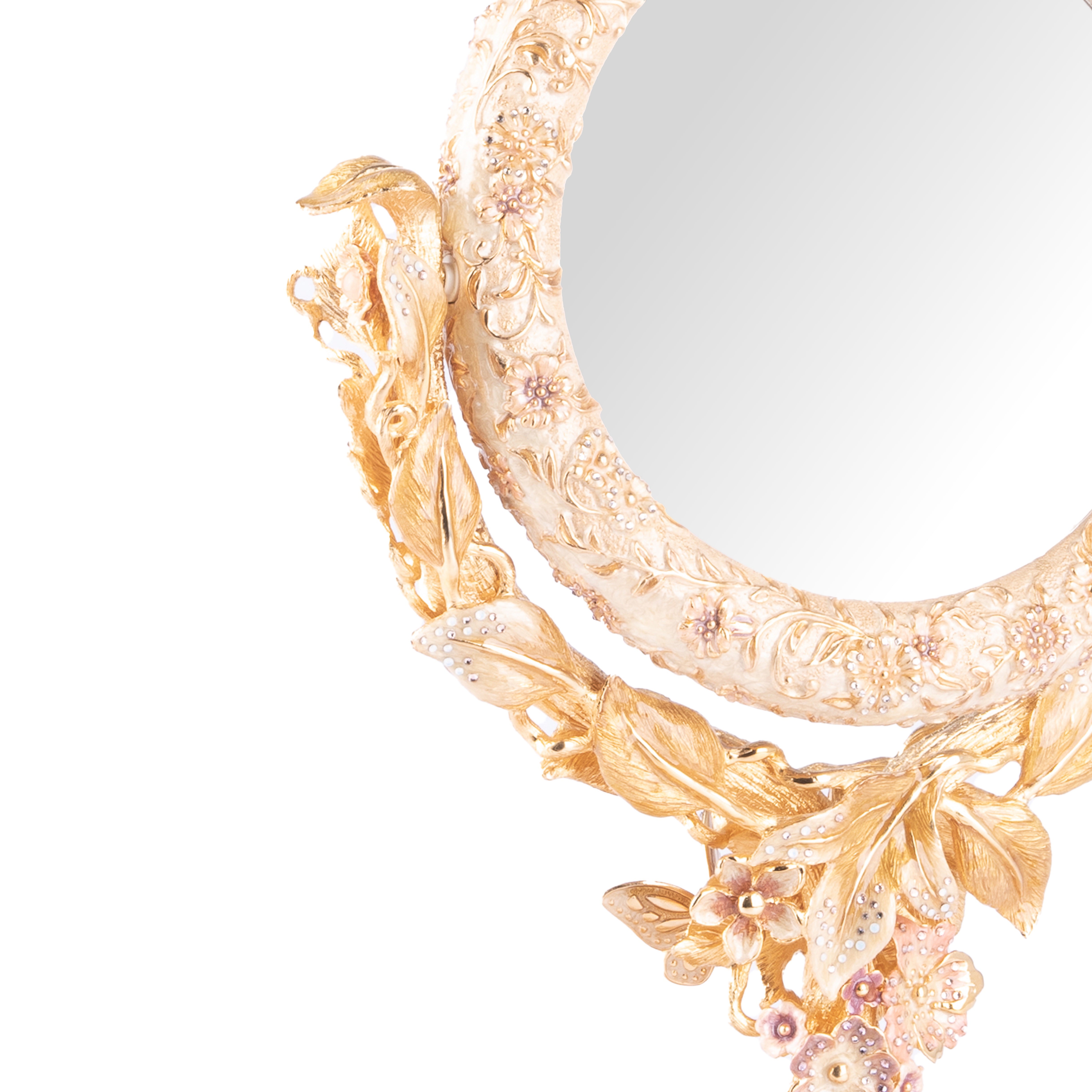 Jay Strongwater. Kayla Flip Mirror, Gilded and Studded with Swarovski