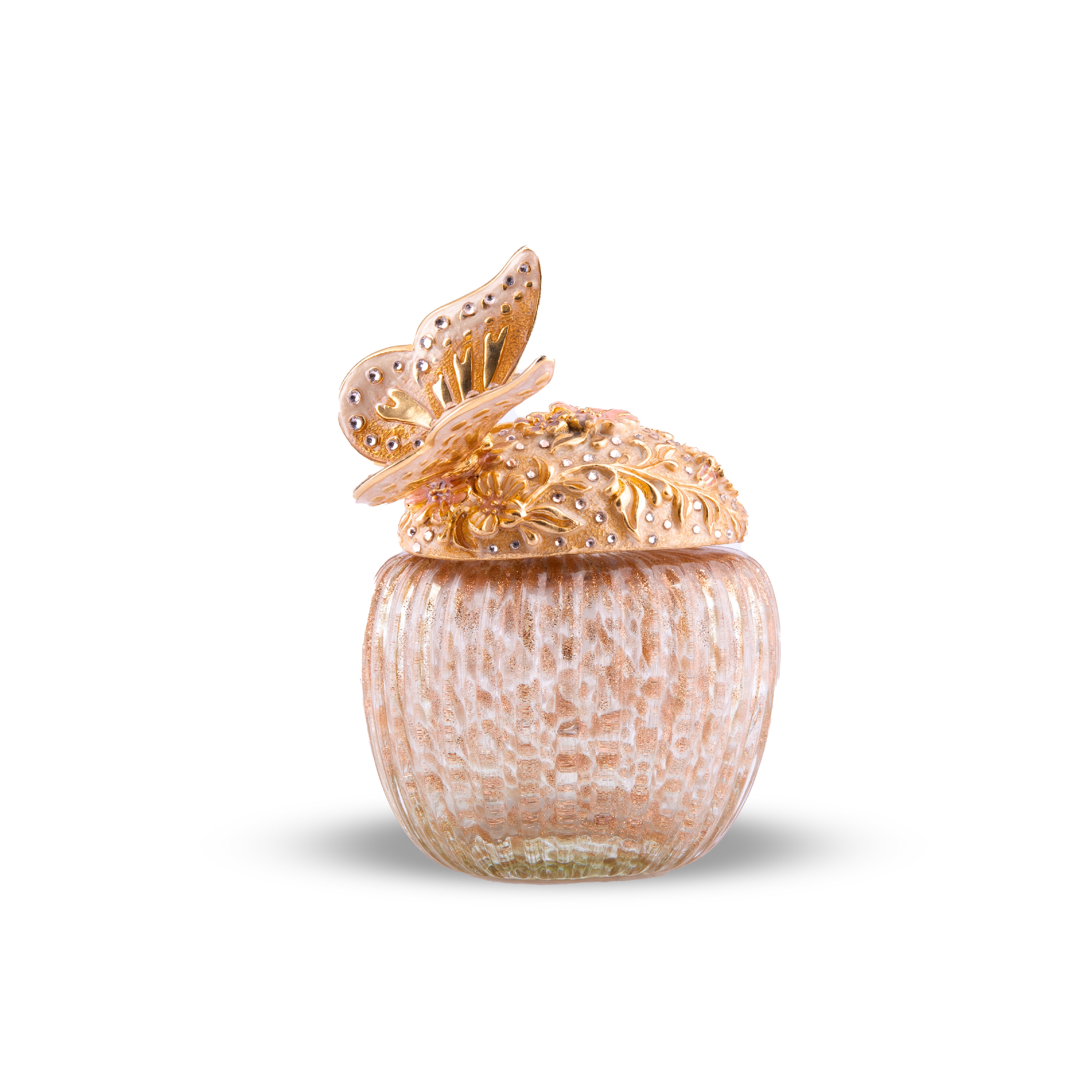 Jay Strongwater. Gilded Perfume Bottle Greta Butterfly and Floral