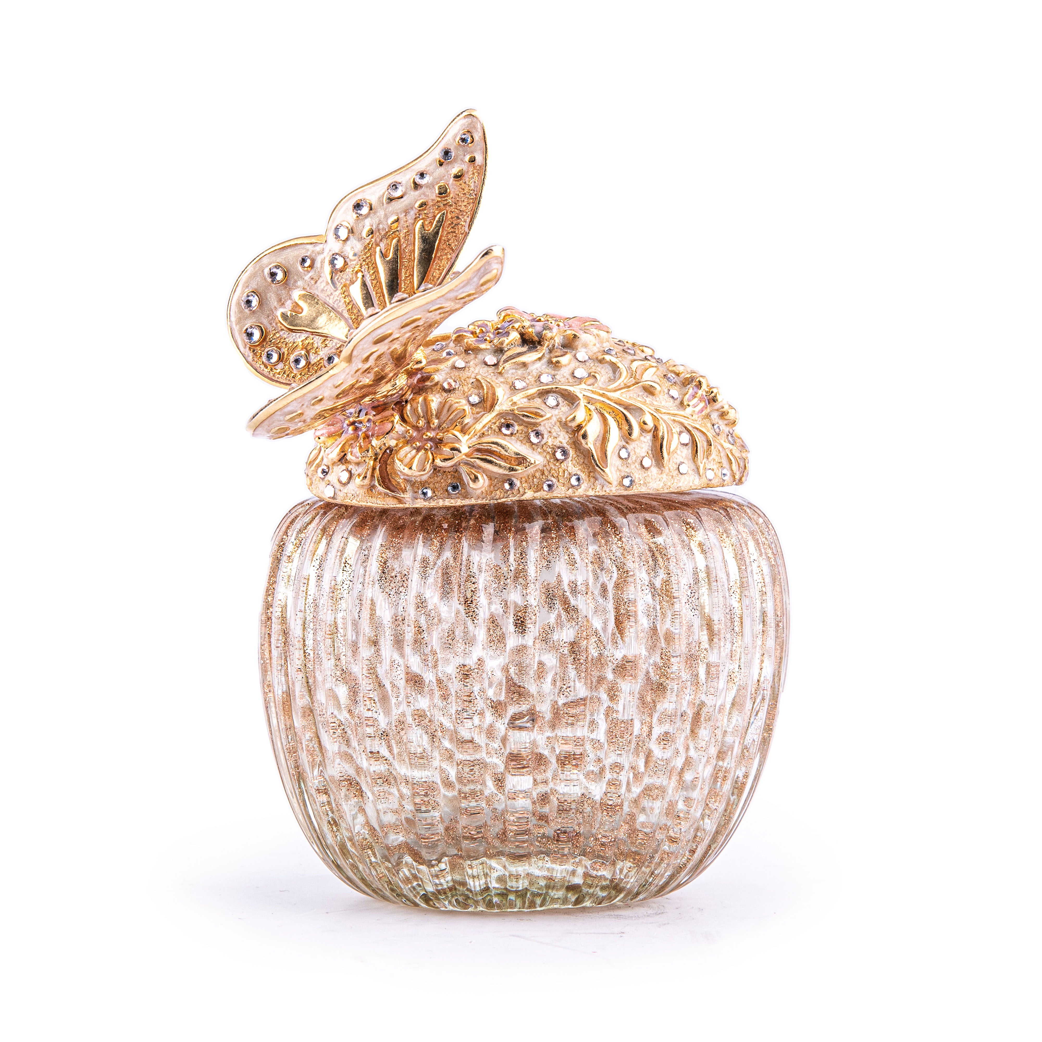 Jay Strongwater. Gilded Perfume Bottle Greta Butterfly and Floral