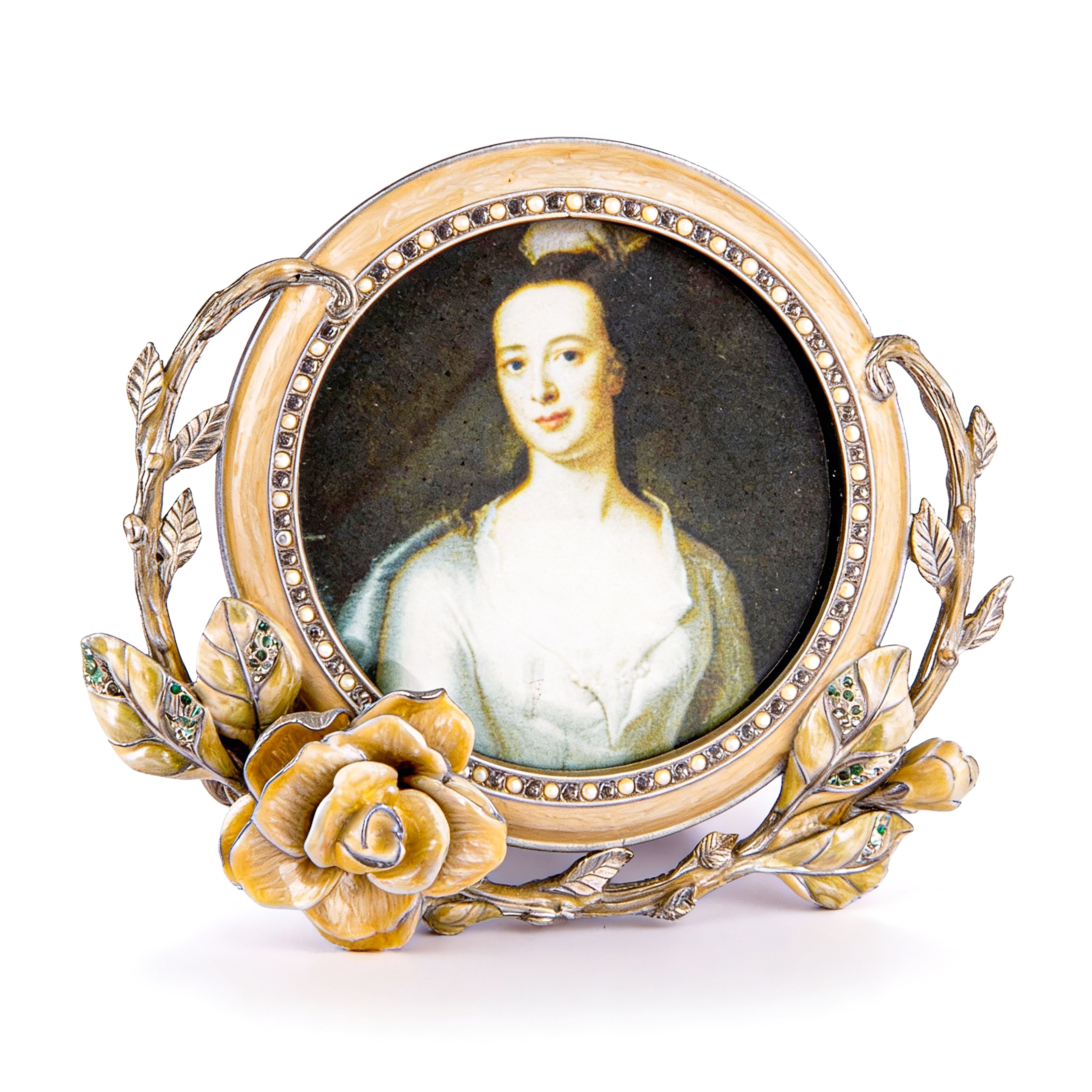 Jay Strongwater. Rounded Photo Frame Studded with Swarovski