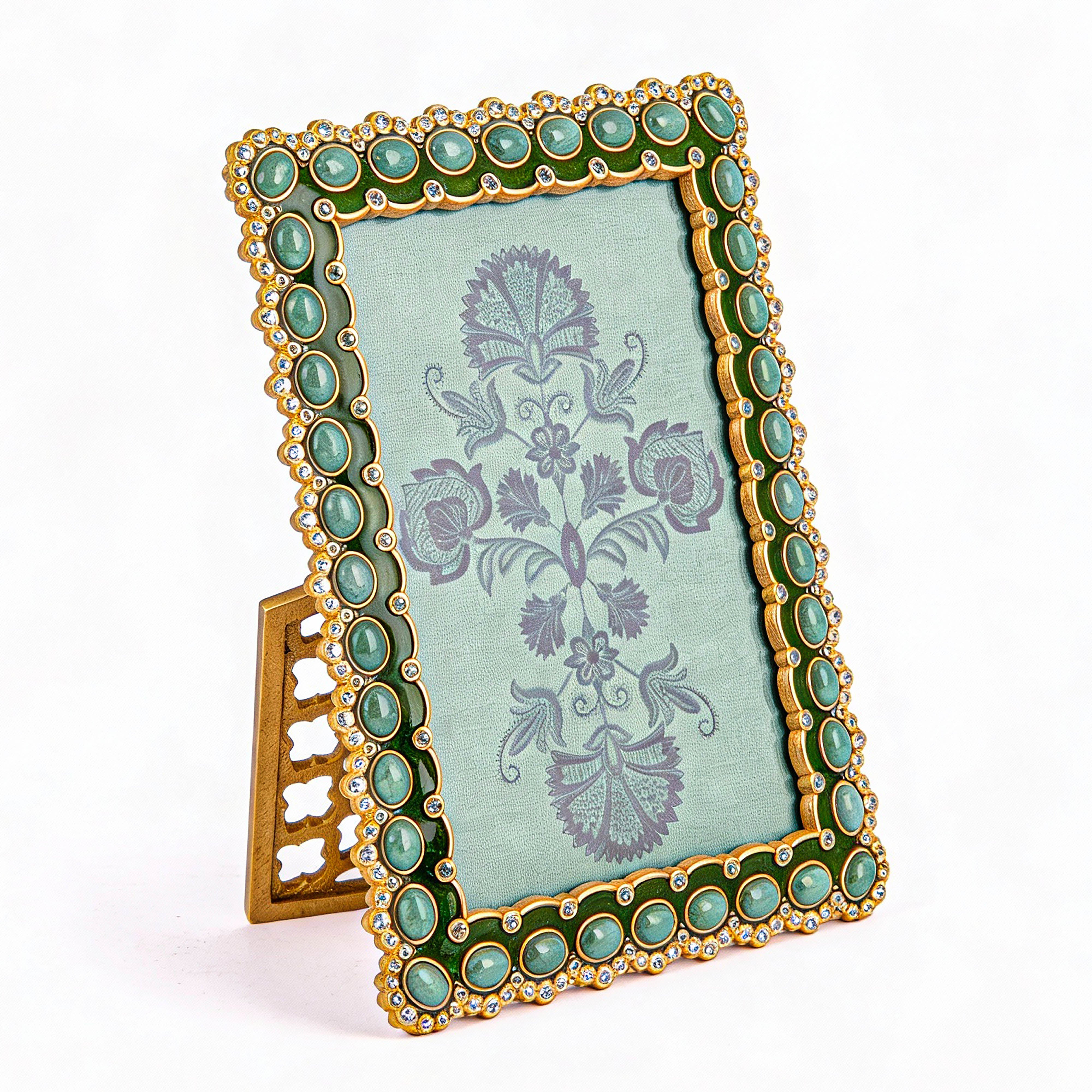 Jay Strongwater. Square Photo Frame Studded with Swarovski