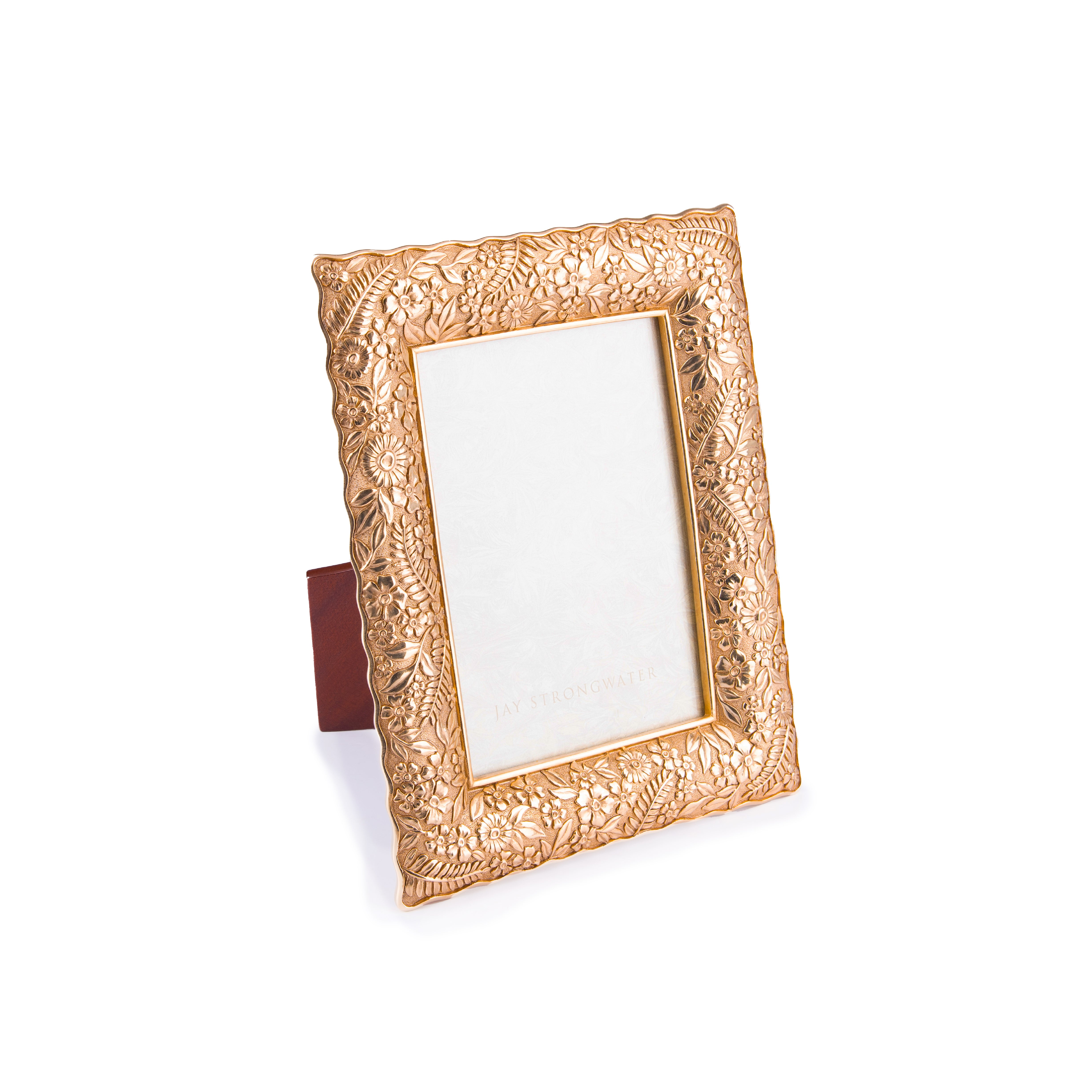 Jay Strongwater. Katerina Ruffle Edge Floral Frame - 
Square Shape and Gilded