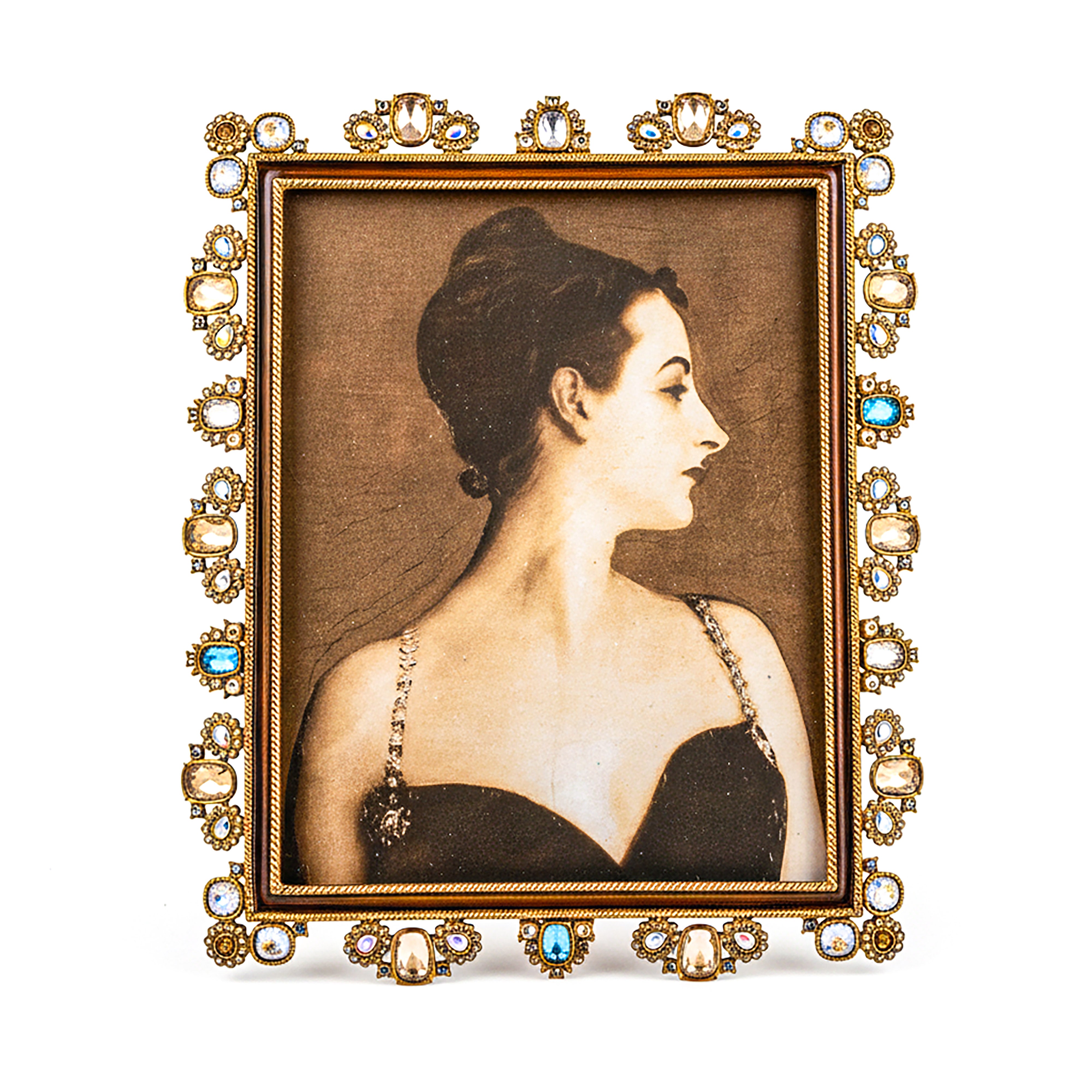 Jay Strongwater. Square Photo Frame Studded with Swarovski