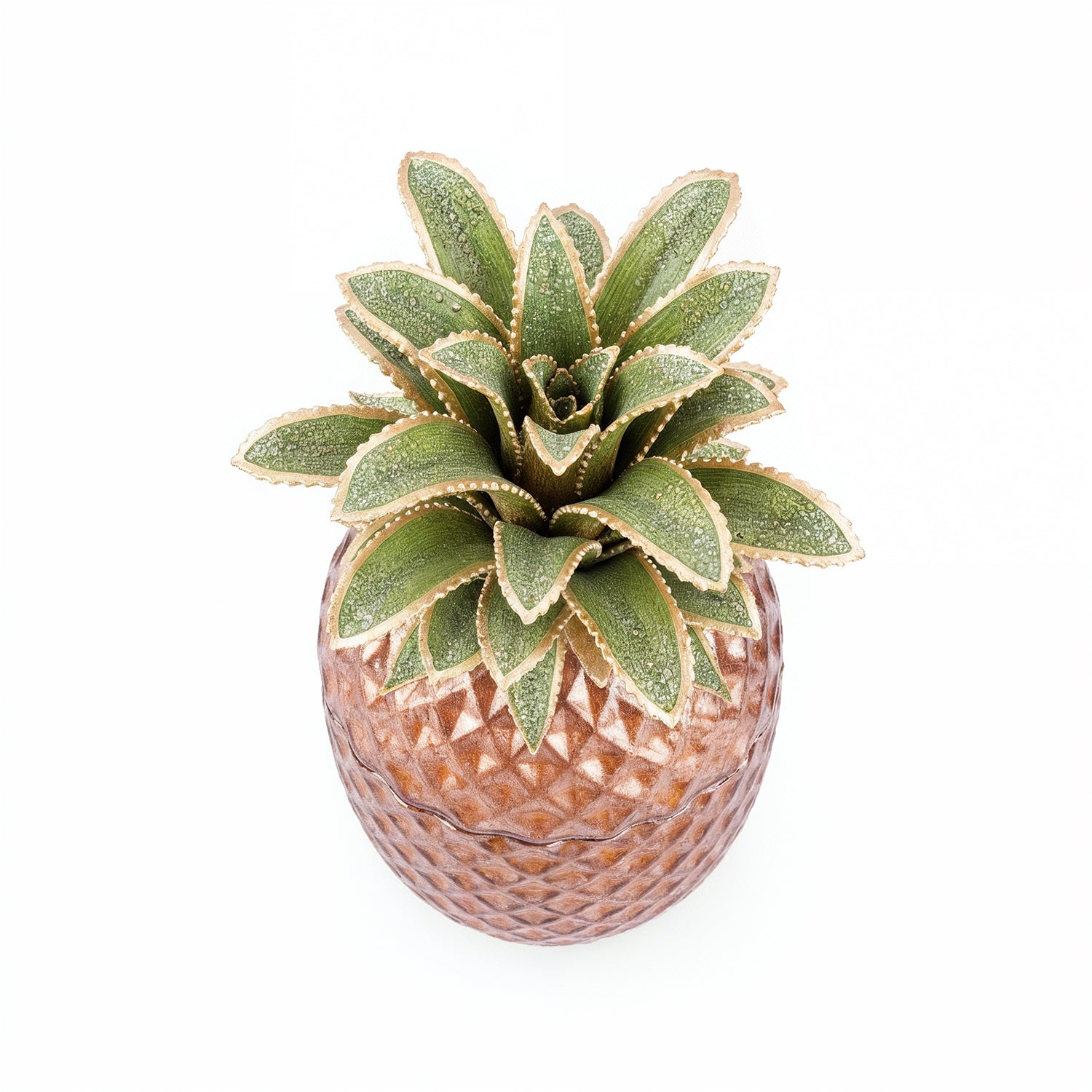 Jay Strongwater. Winston Pineapple Jewelled Glass Vessel Gilded and Studded with Swarovski