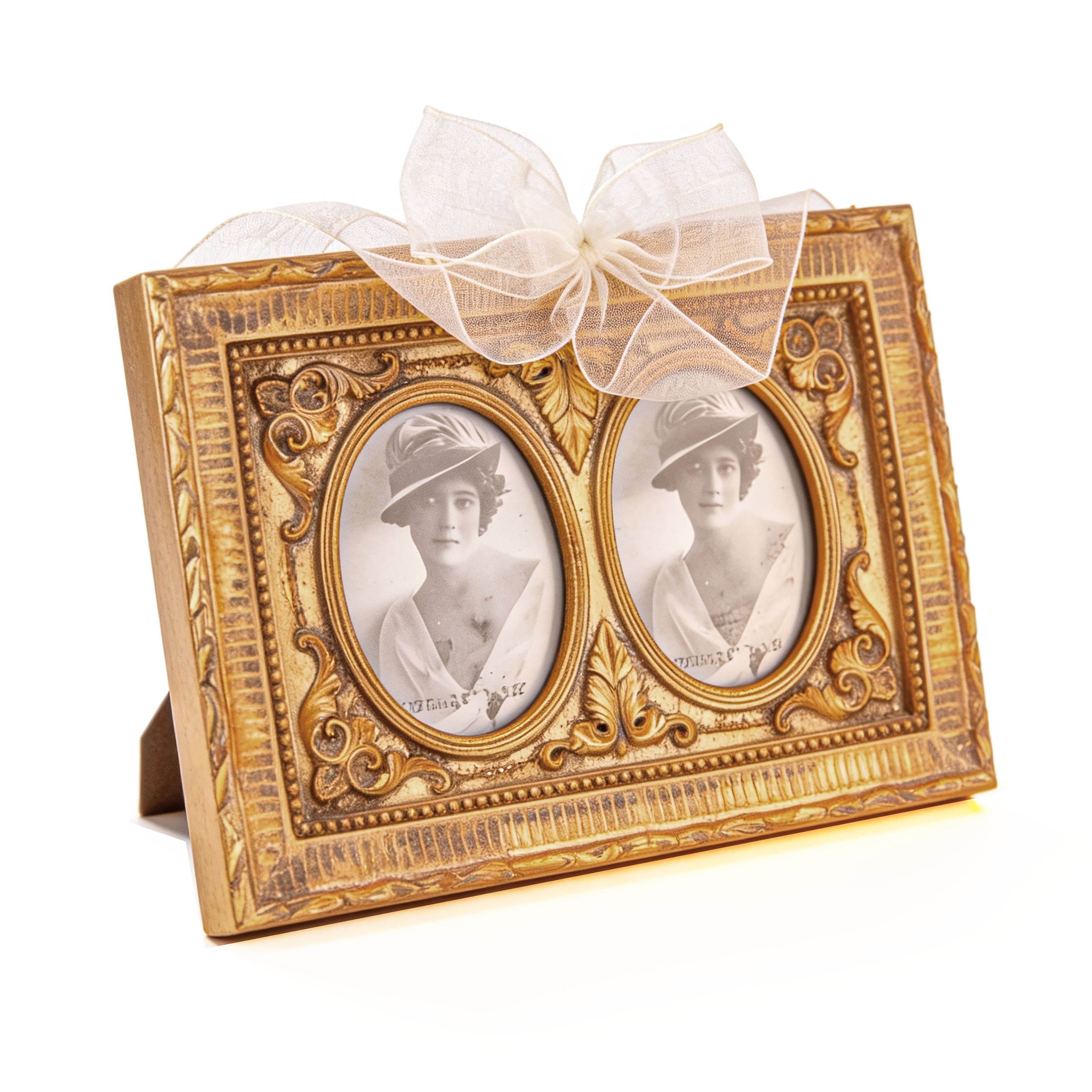 The Bucklers Fifth Avenue. Gold Dual Picture Frame. Small Size