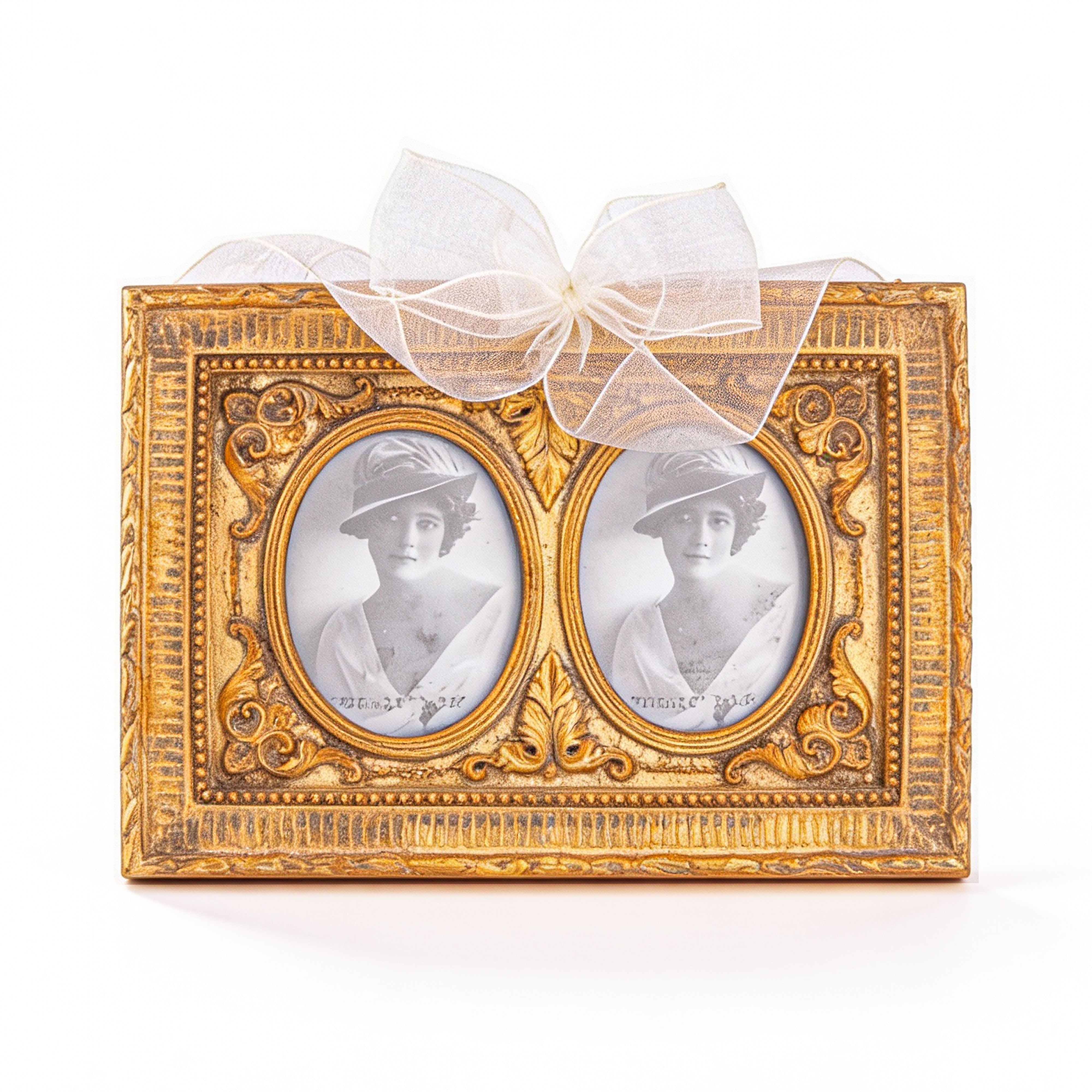 The Bucklers Fifth Avenue. Gold Dual Picture Frame. Small Size