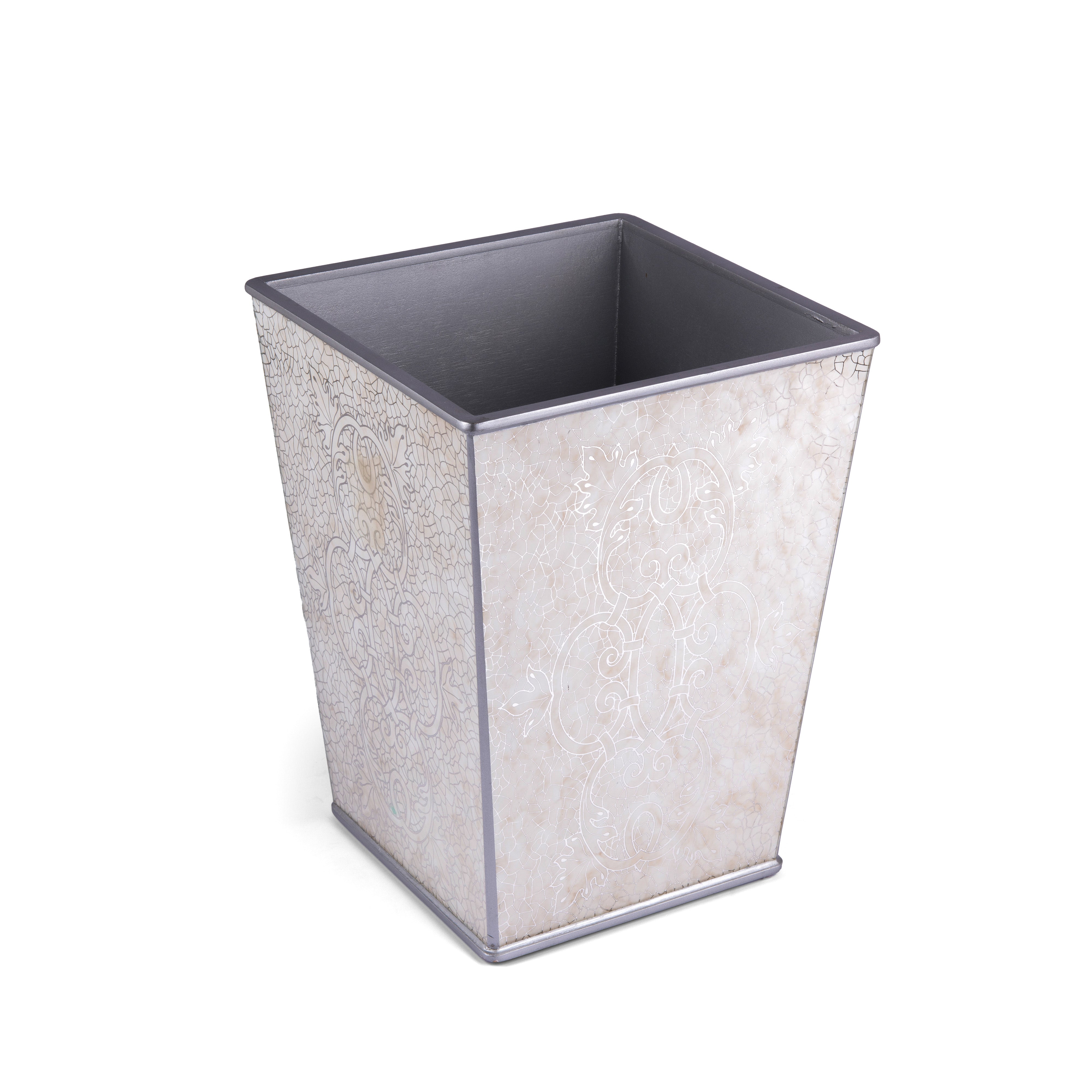 Labrazel. Miraflores Silver Wastebasket