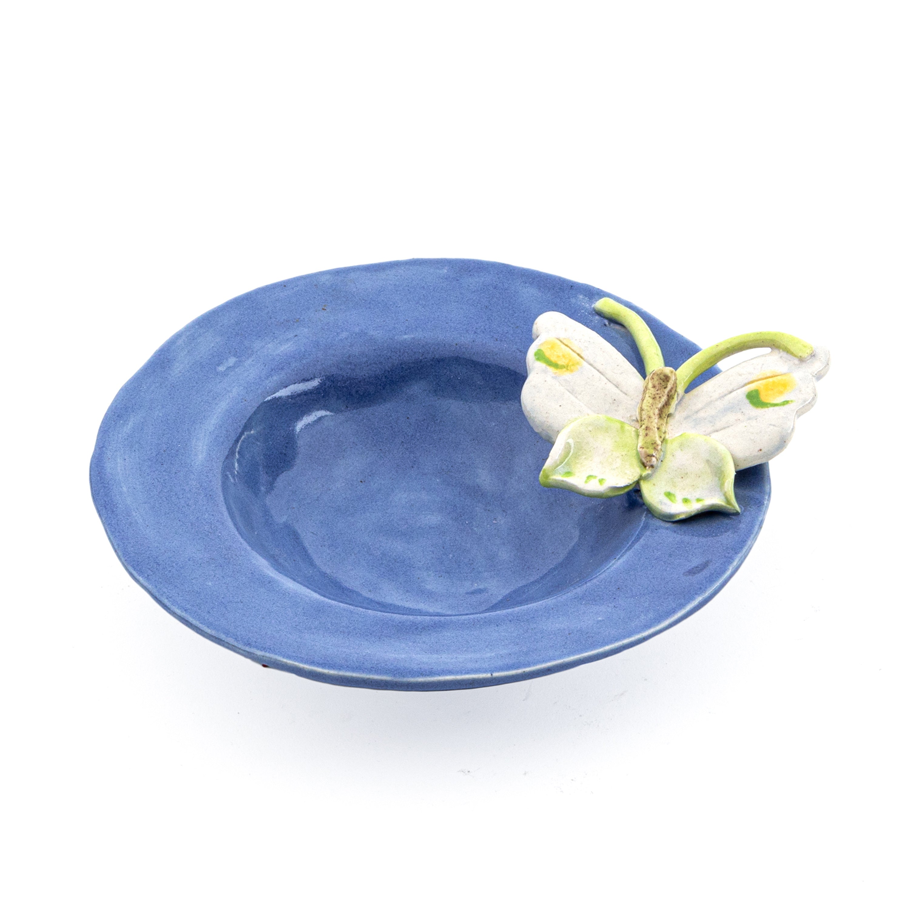 Moses Spring Inc. Blue Handmade Porcelain Decorative Plate. Medium Size