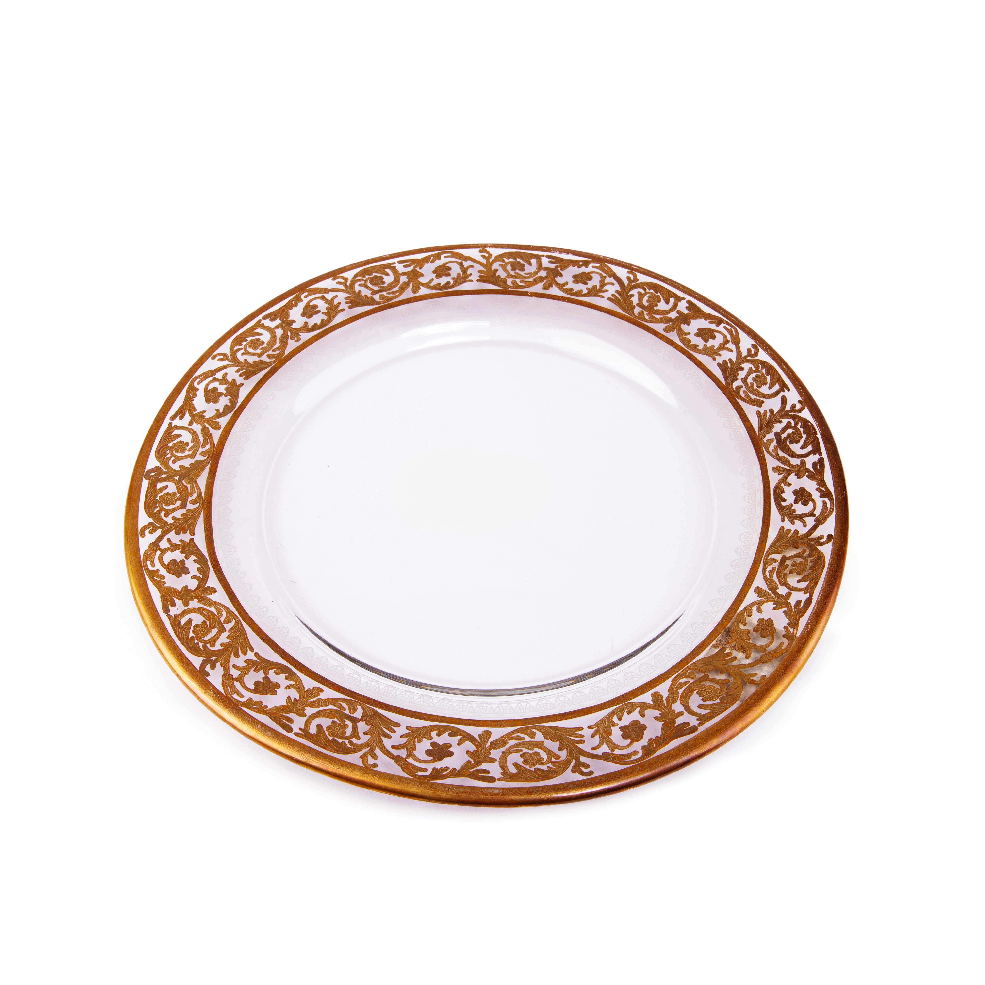 Vetrerie Di Empoli. Gold Crystal Decorative Plate. Large Size