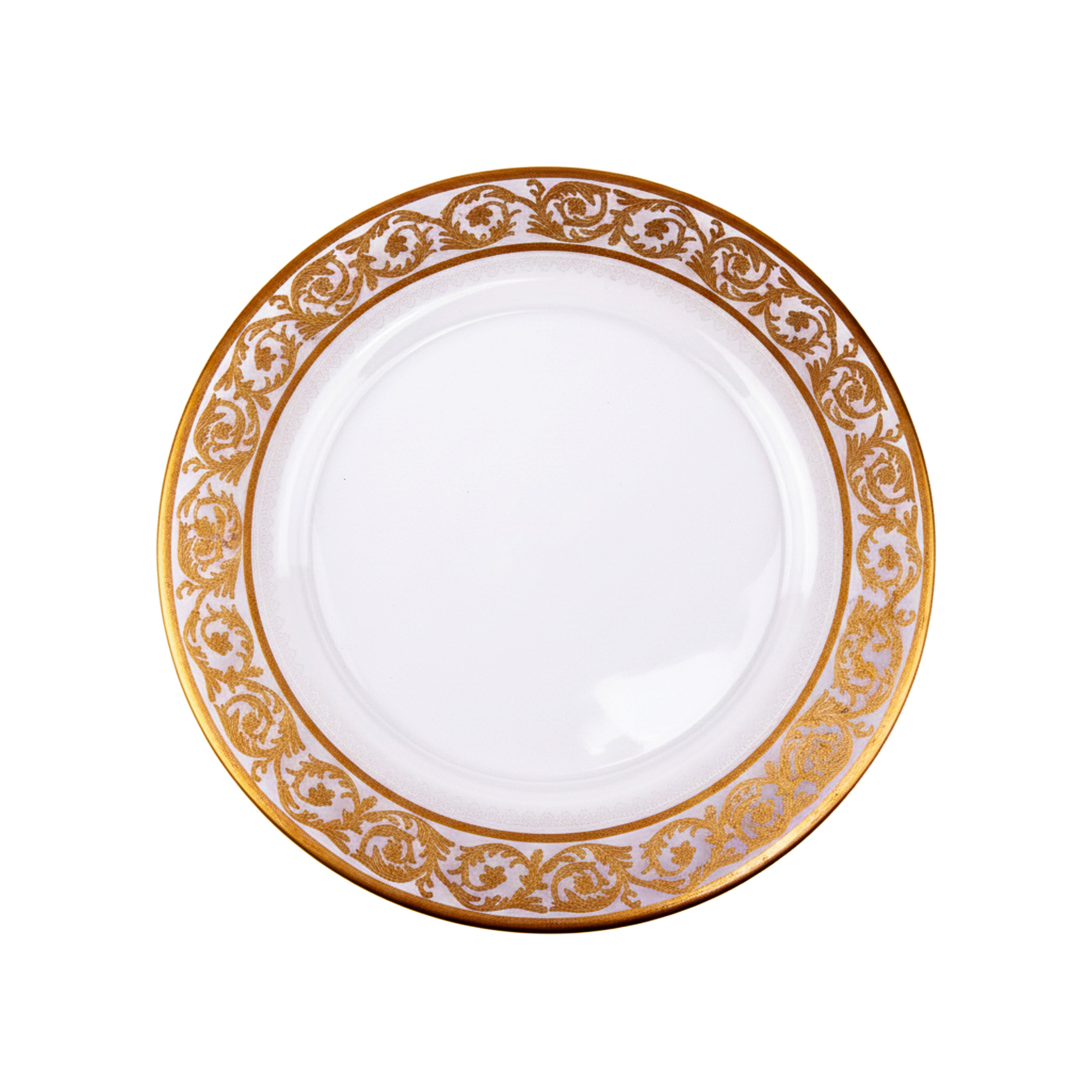 Vetrerie Di Empoli. Gold Crystal Decorative Plate. Large Size