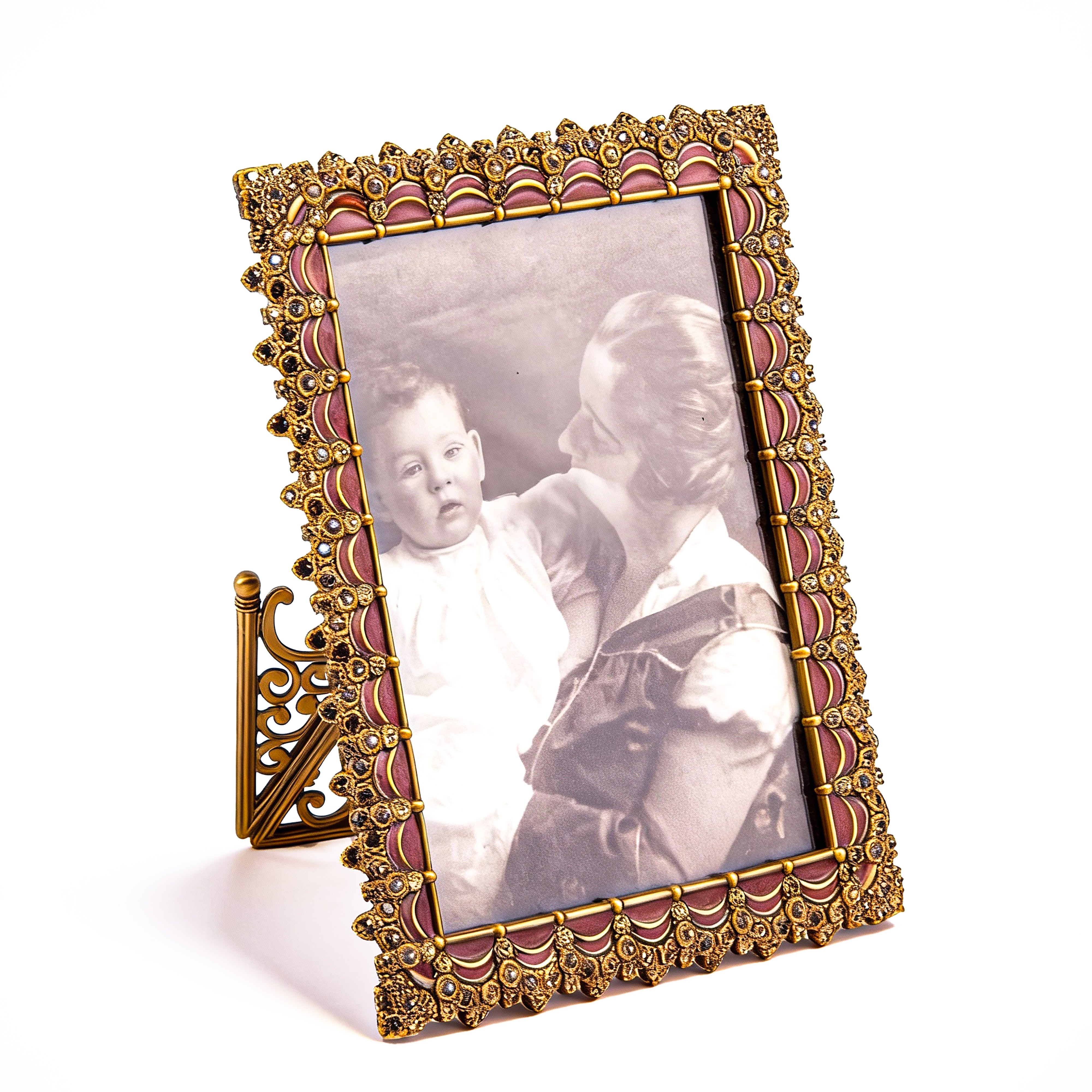 Edgar Berebi. Pink Picture Frame Studded with Swarovski