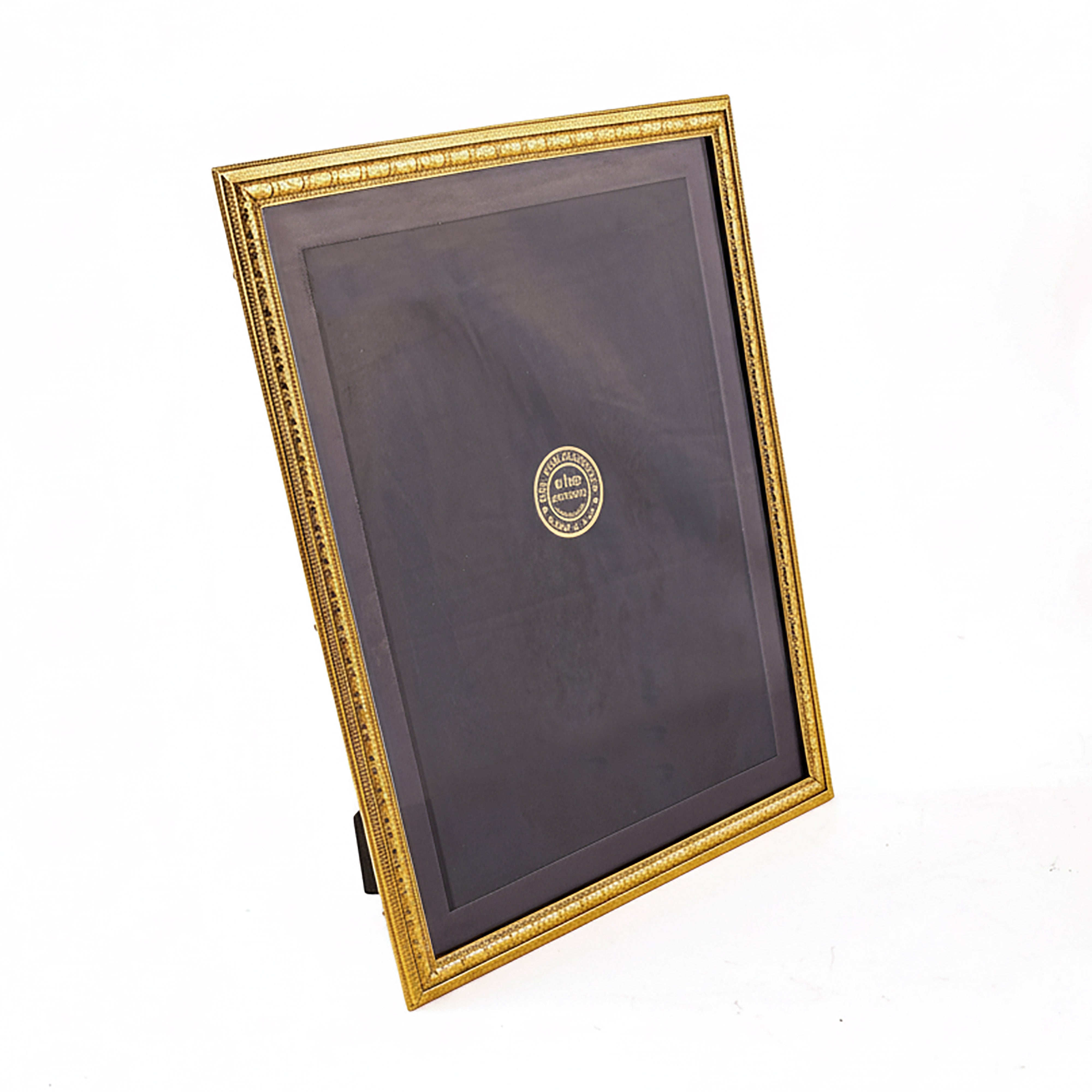 Elias Artmetal. Gilded Picture Frame in Beads & Floral Design