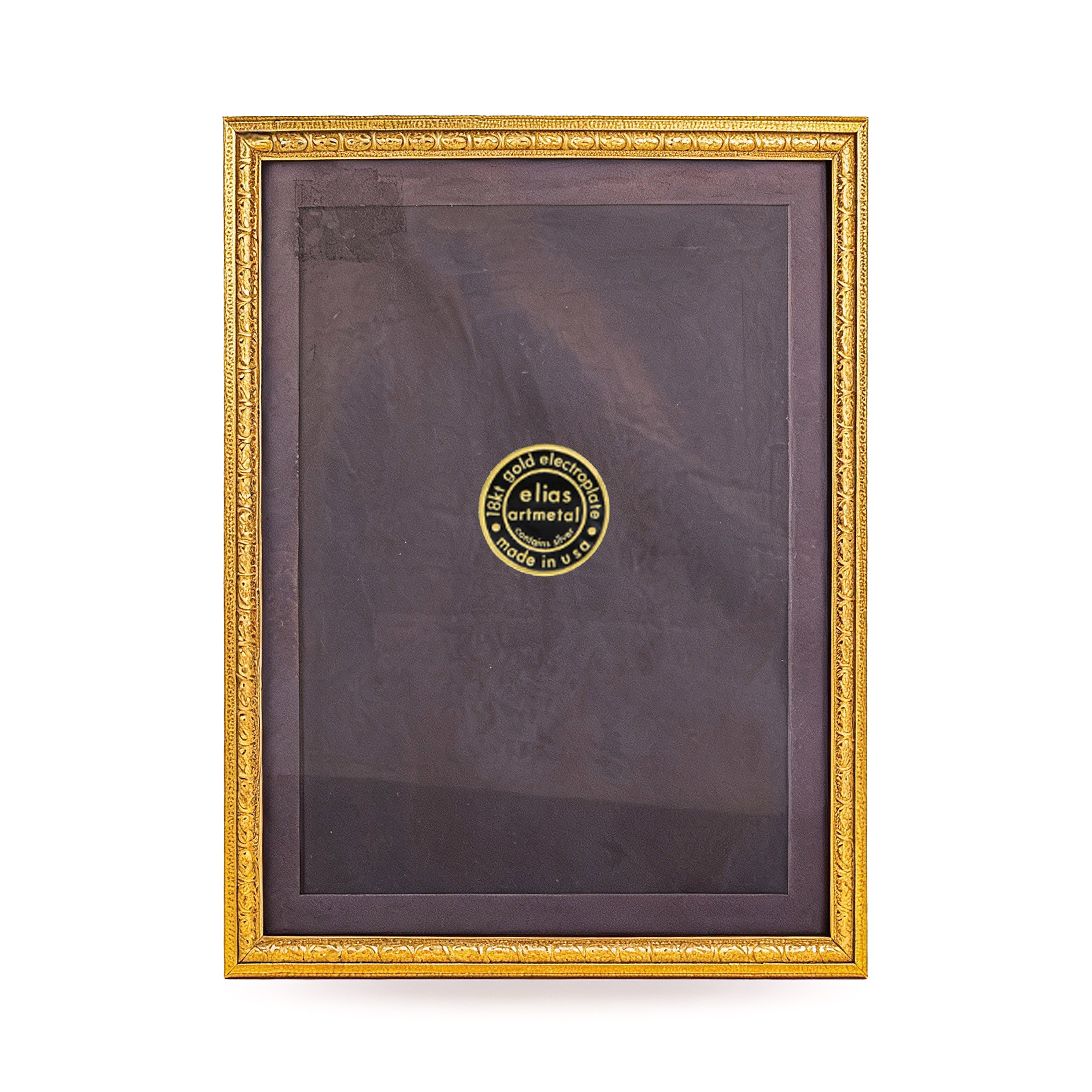 Elias Artmetal. Gilded Picture Frame in Beads & Floral Design