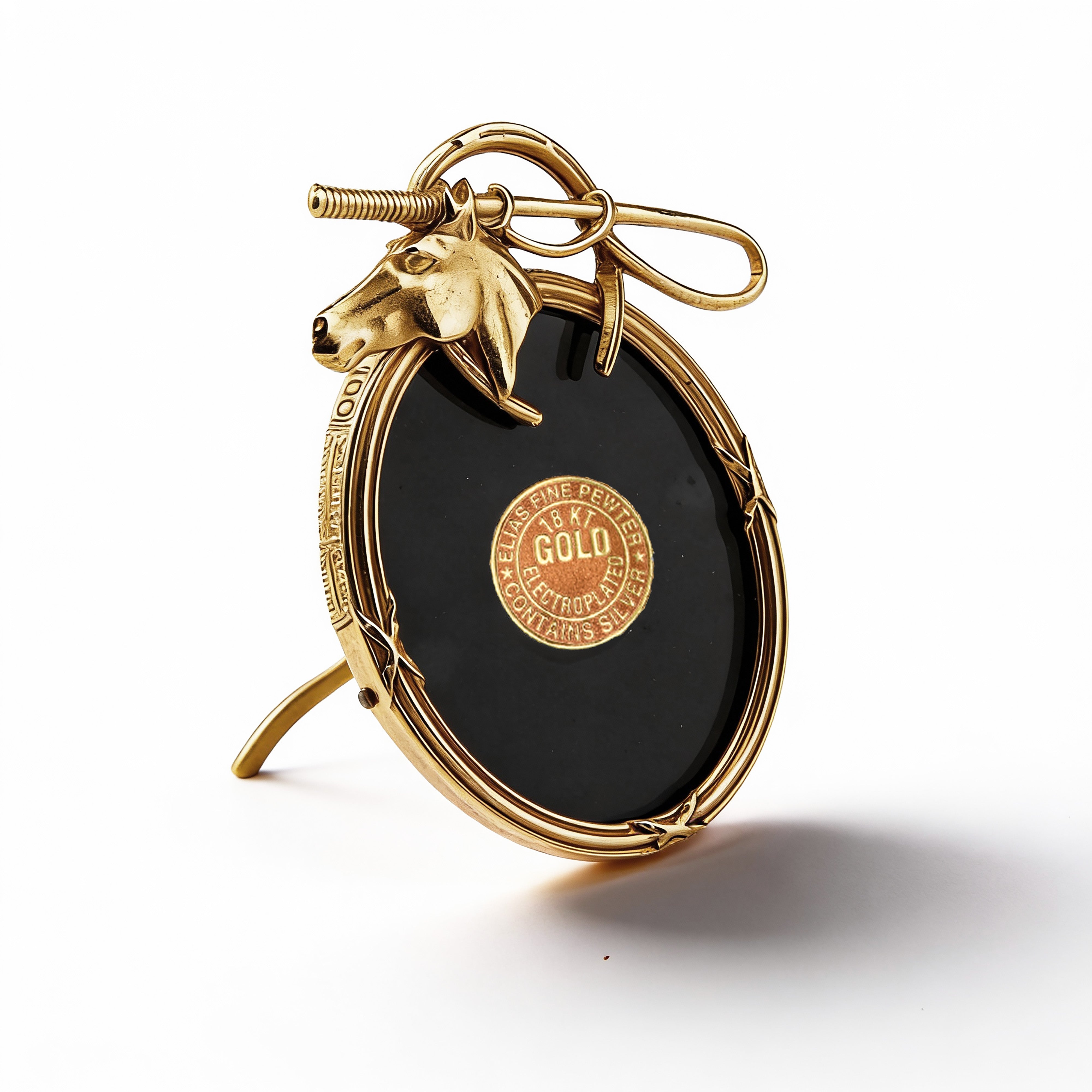 Elias Artmetal. Gilded Picture Frame Designed with Horse Head. Small Size